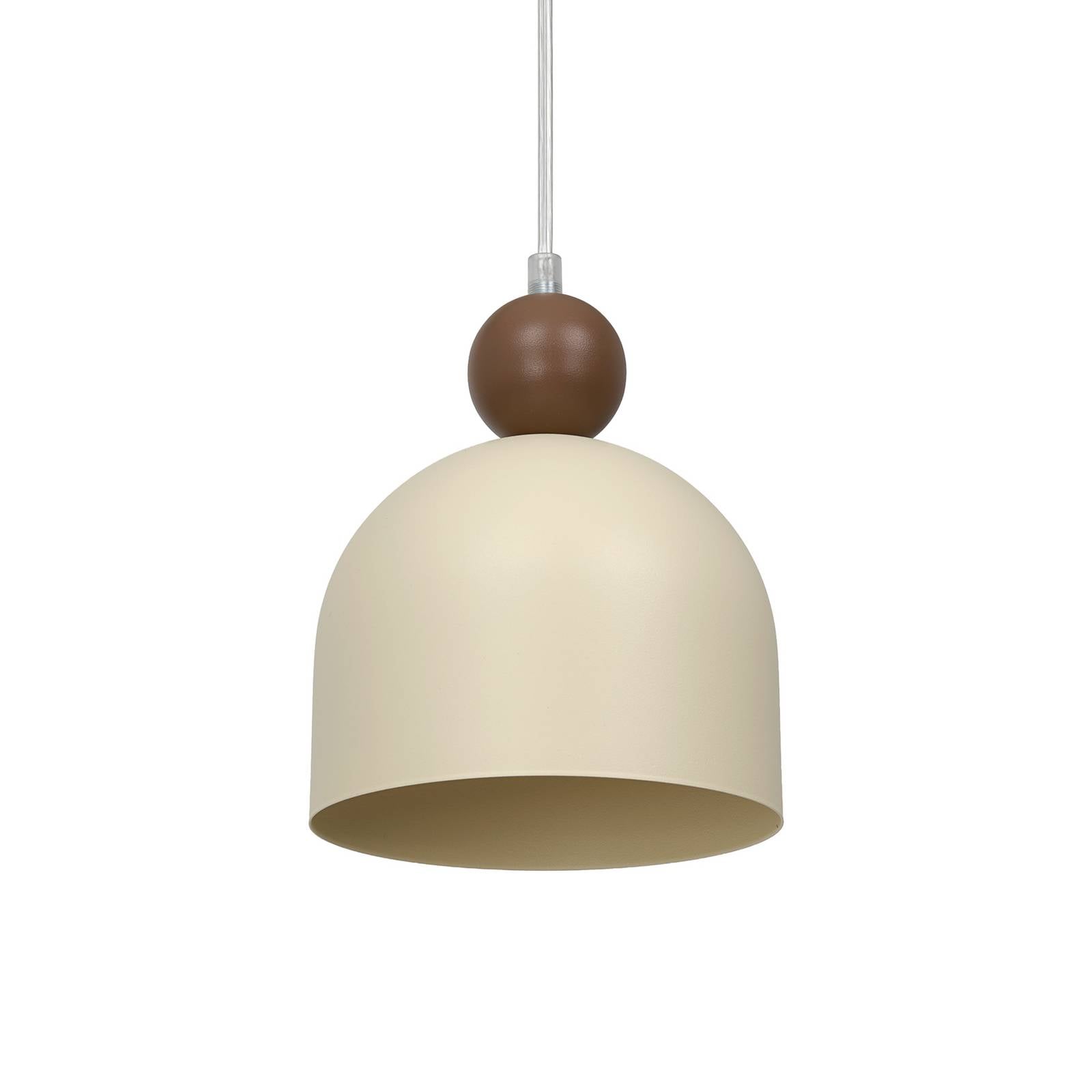 Żyrandol Timon, kolor taupe/beżowy, Ø 17 cm, metal