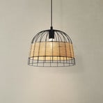 Hanglamp Anwick van staal/rotan, Ø 37 cm