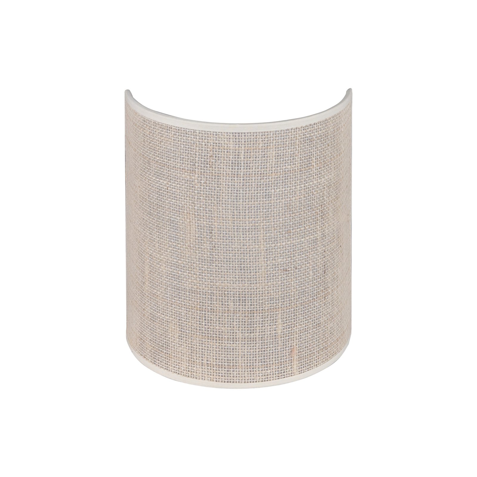 Jute Wandleuchte Höhe 24 cm halbrund weiß/ecru - Euluna
