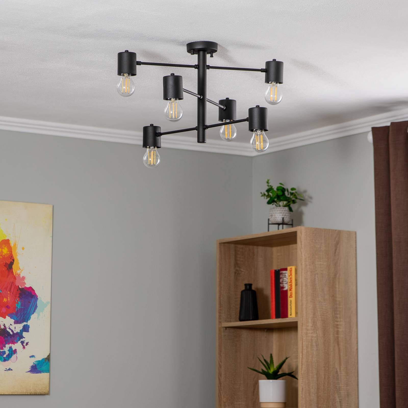 Lampa sufitowa Hexa 6941 6-punktowa czarna