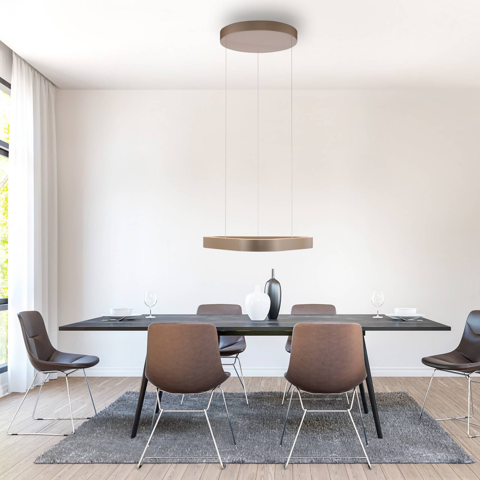 Paul Neuhaus LED-Pendelleuchte Q-Stretto, bronze, 60cm günstig online kaufen