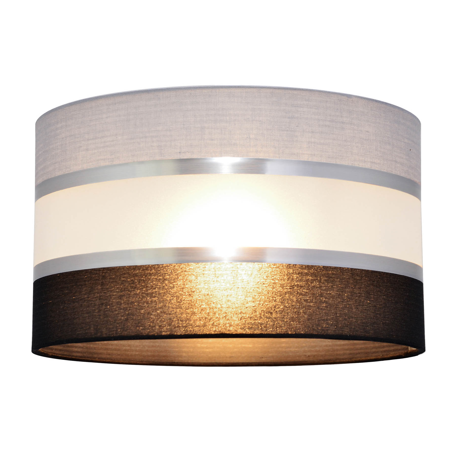 Abat-jour Helen E27 Ø25/H15 cm gris-noir-argenté