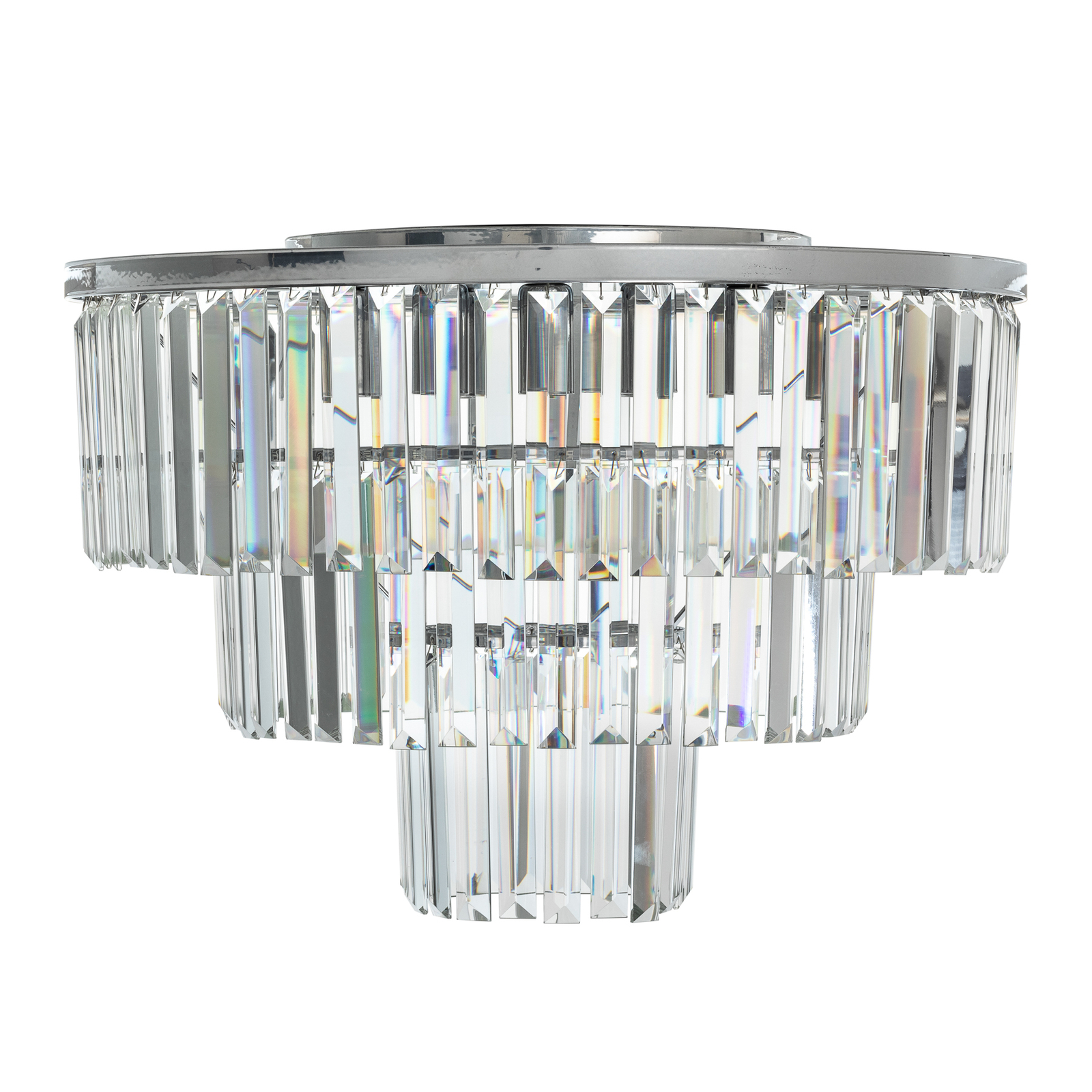 Stropní svítidlo Cristal, transparentní/stříbrné, Ø 56 cm