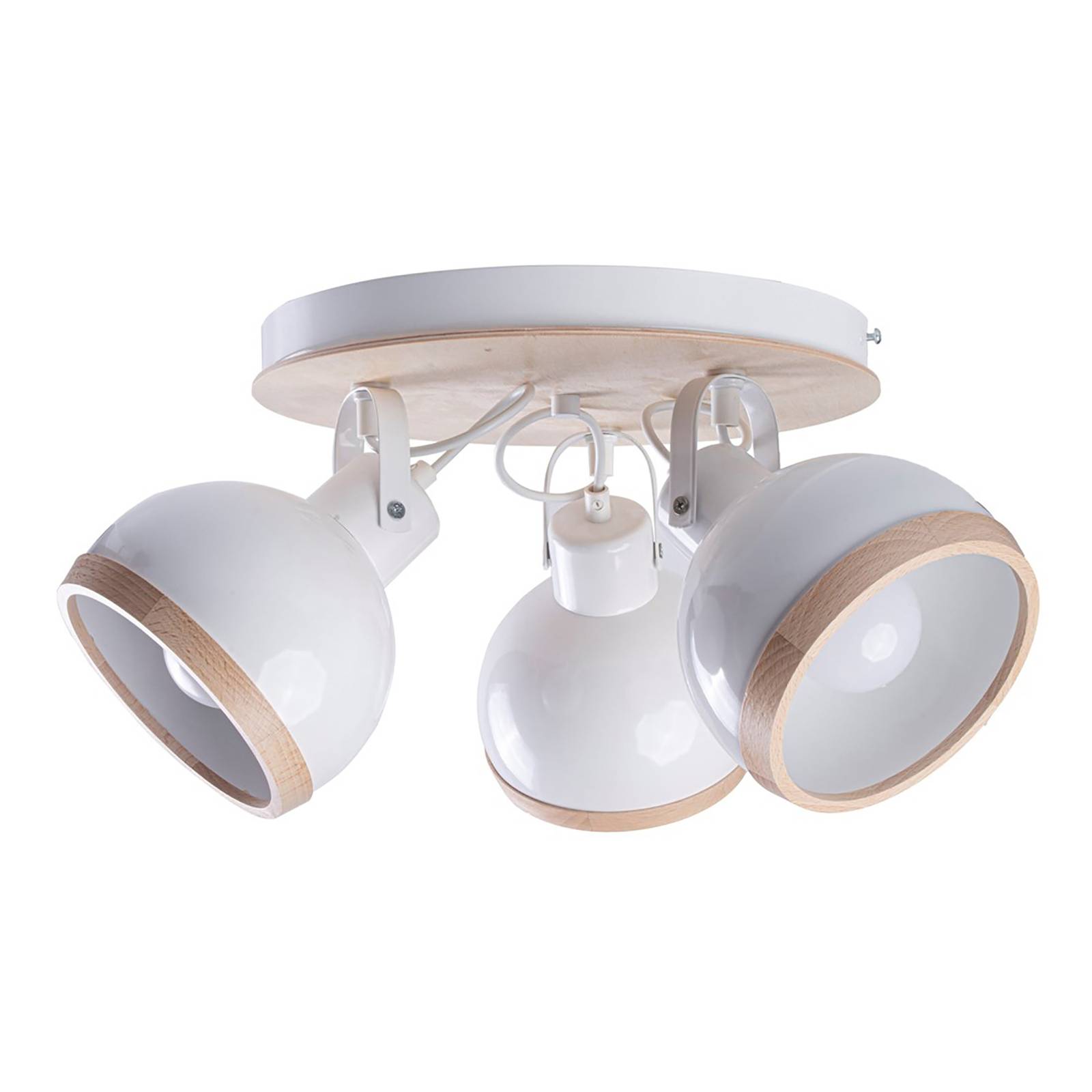 Spot pour plafond Oval rond à 3 lampes blanc