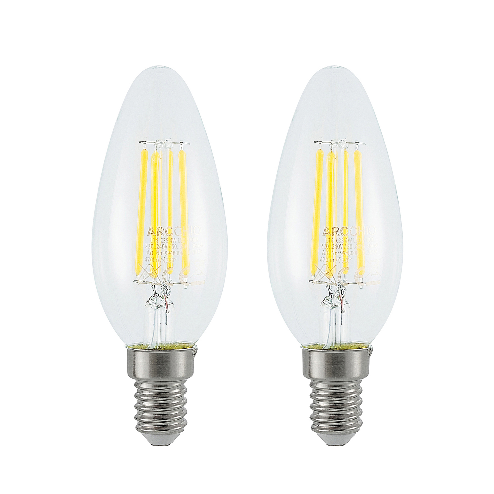 LED filament lamp E14 4W 827 3-Step-dimmer 2/set