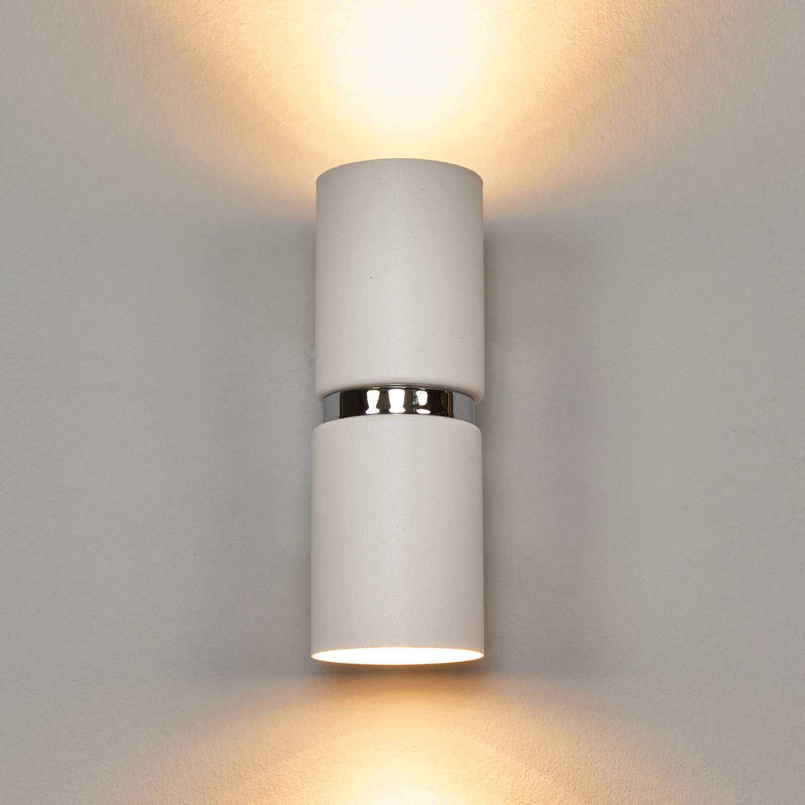LED nástěnné světlo Passa, 2 zdroje, kulaté, bílé