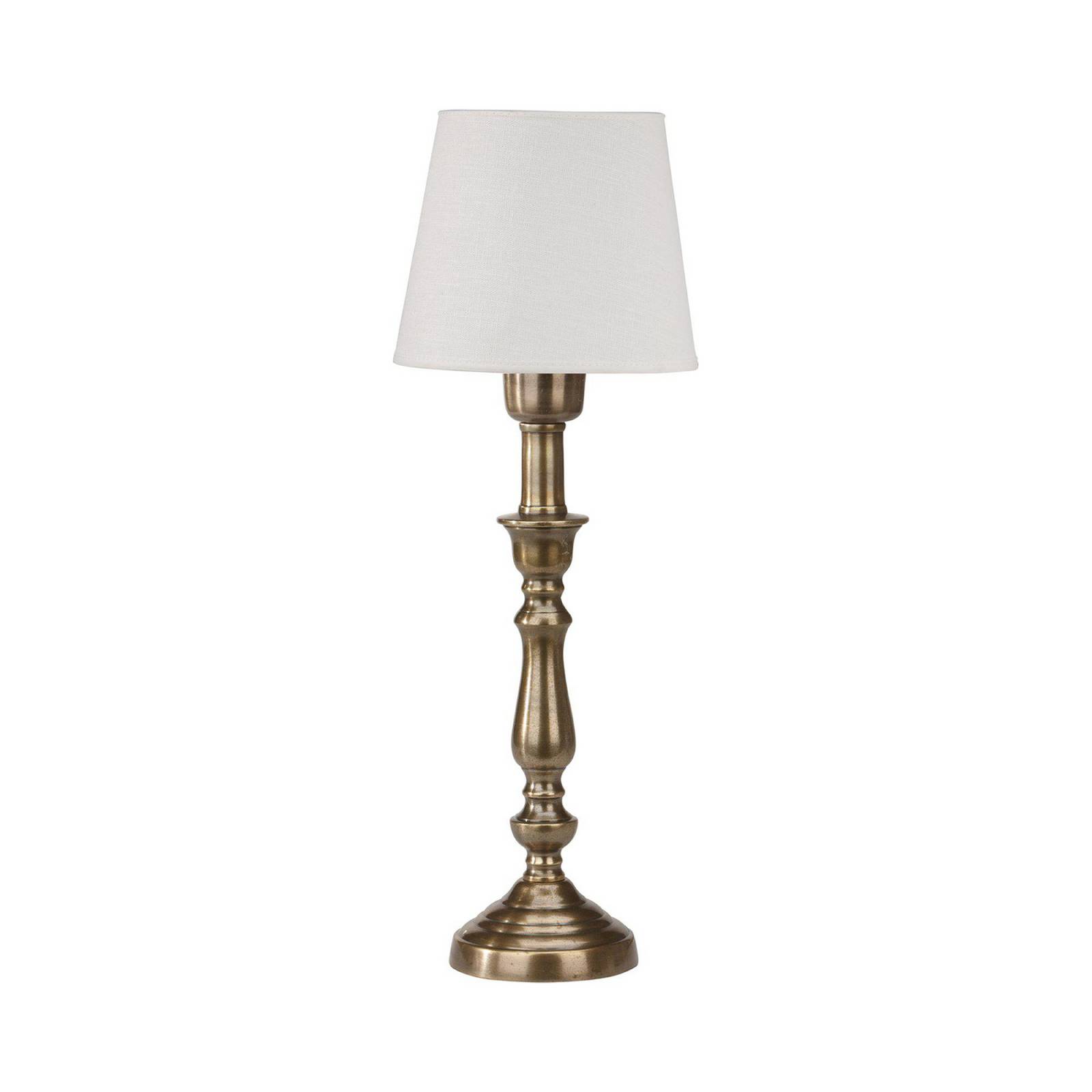 Lampa stołowa PR Home Therese Mia, 43 cm, biały/mosiądz, len