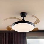 LED stropni ventilator Venturi črn/dimast DC Ø 106 cm tih