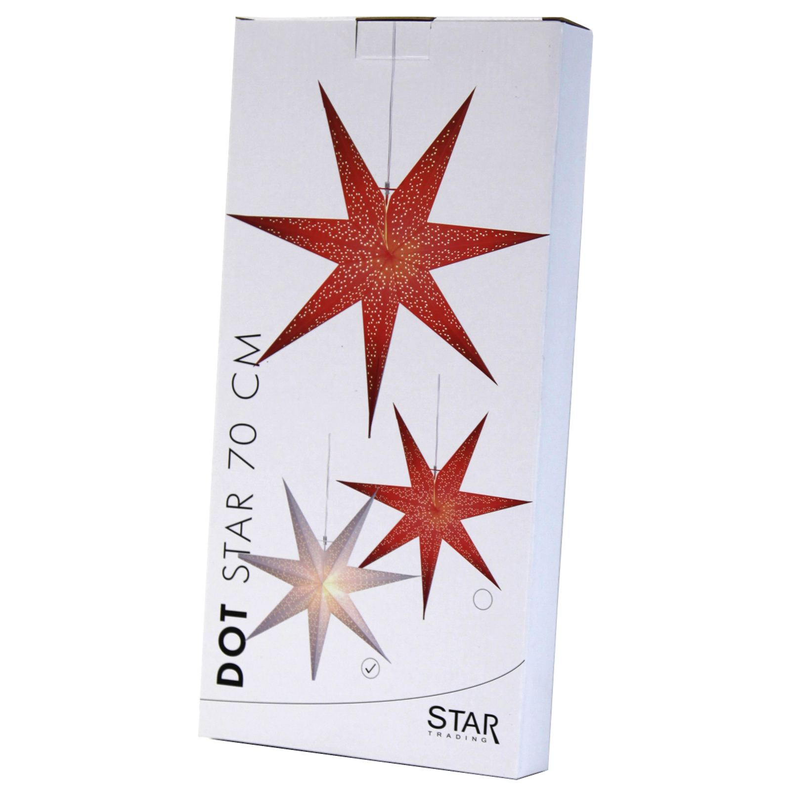 Papírová hvězda Dot s děrovaným vzorem, bílá Ø70cm