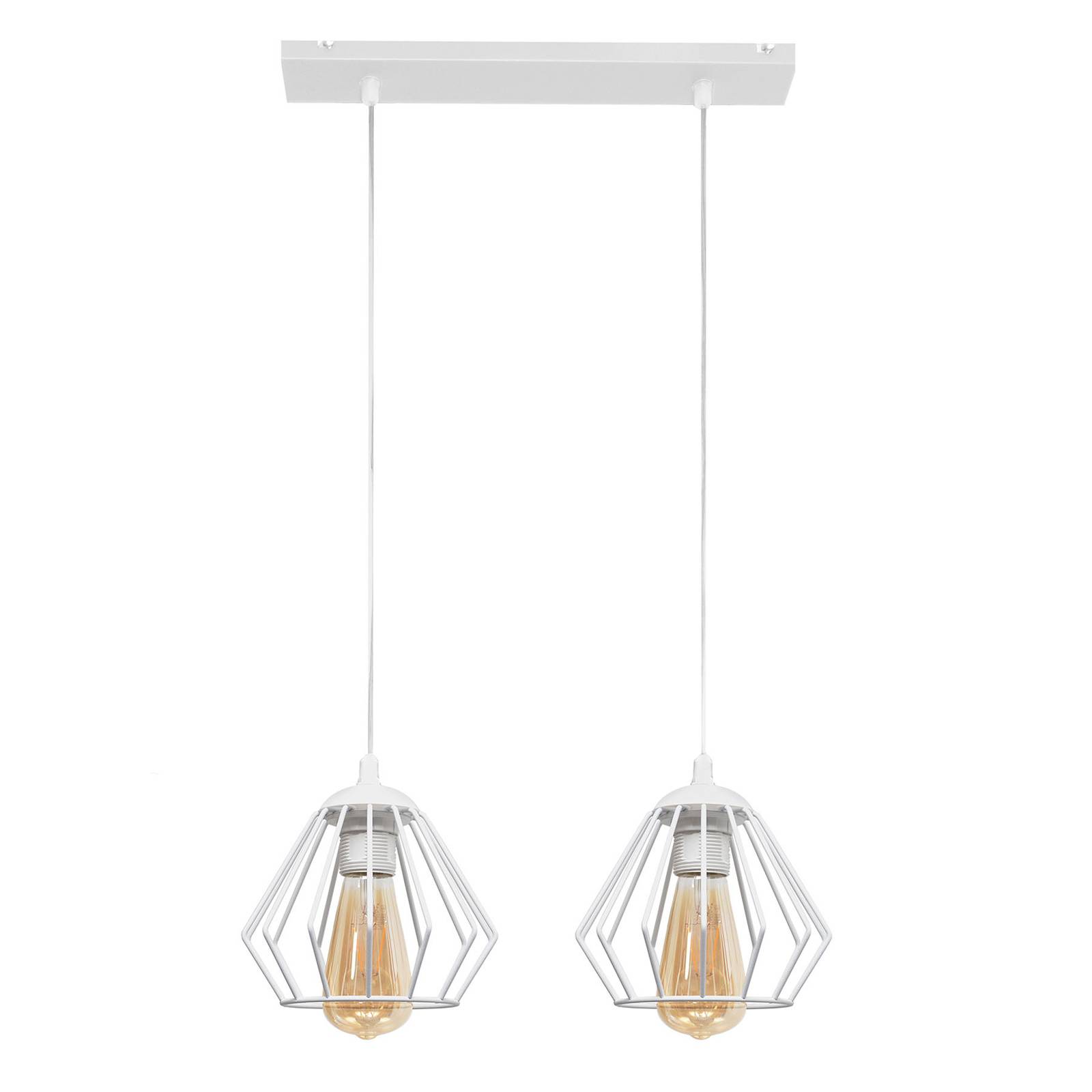 HELam Agat pendant lamp white, 2-bulb | Other metals