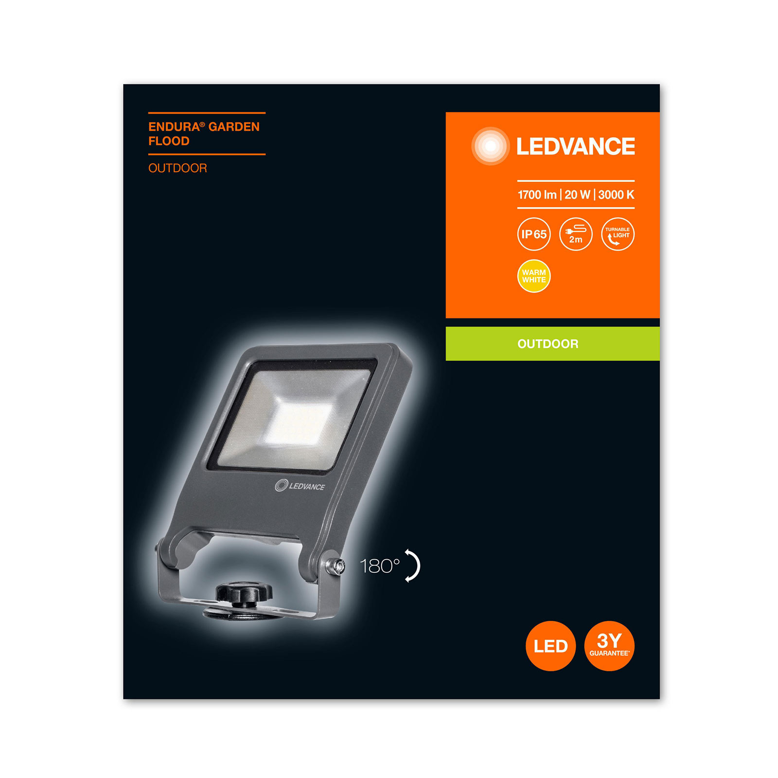 LEDVANCE Endura Garden Flood 20W-LED-ulkokohdevalo