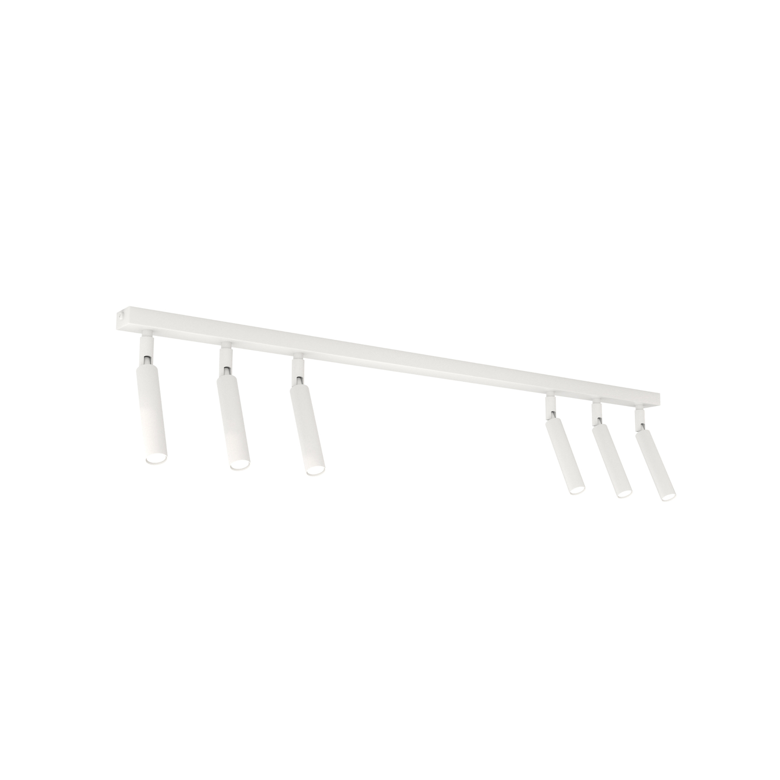 Plafonnier Ivi, 6 lampes, longueur 90 cm, blanc, métal, G9