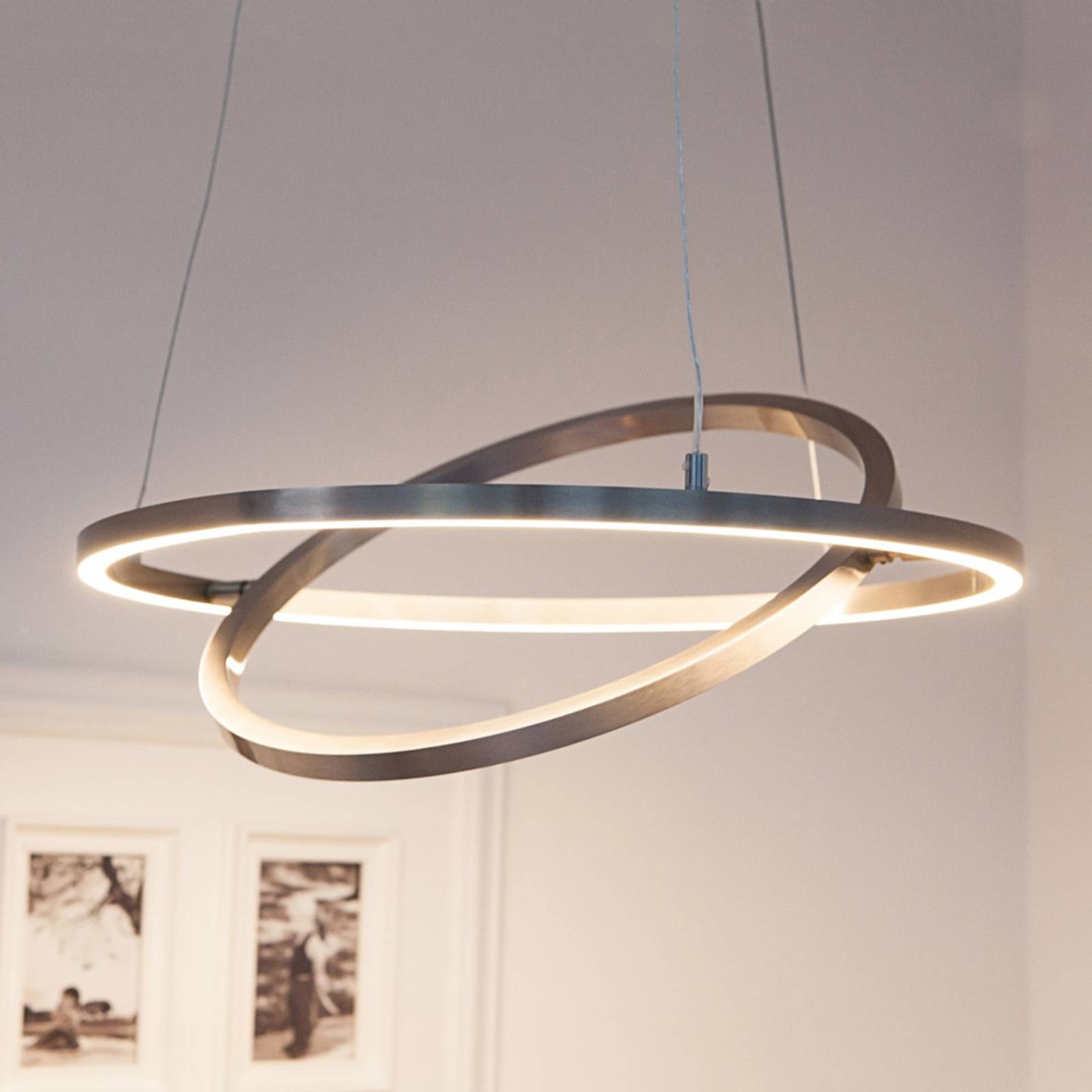 LED-Hängeleuchte Lovisa mit zwei LED-Ringen