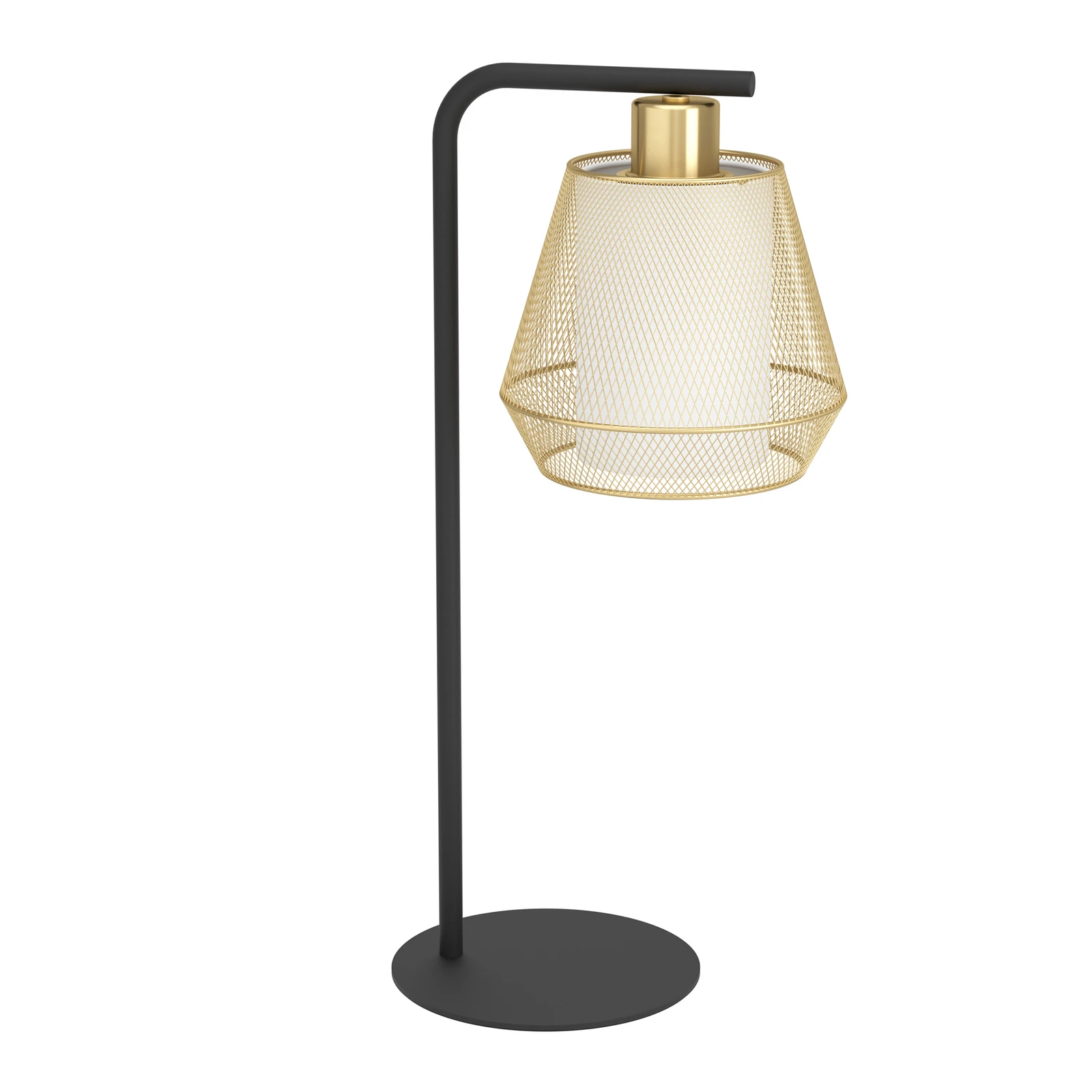 Tafellamp Ciudadela, hoogte 50 cm, zwart/messing, staal