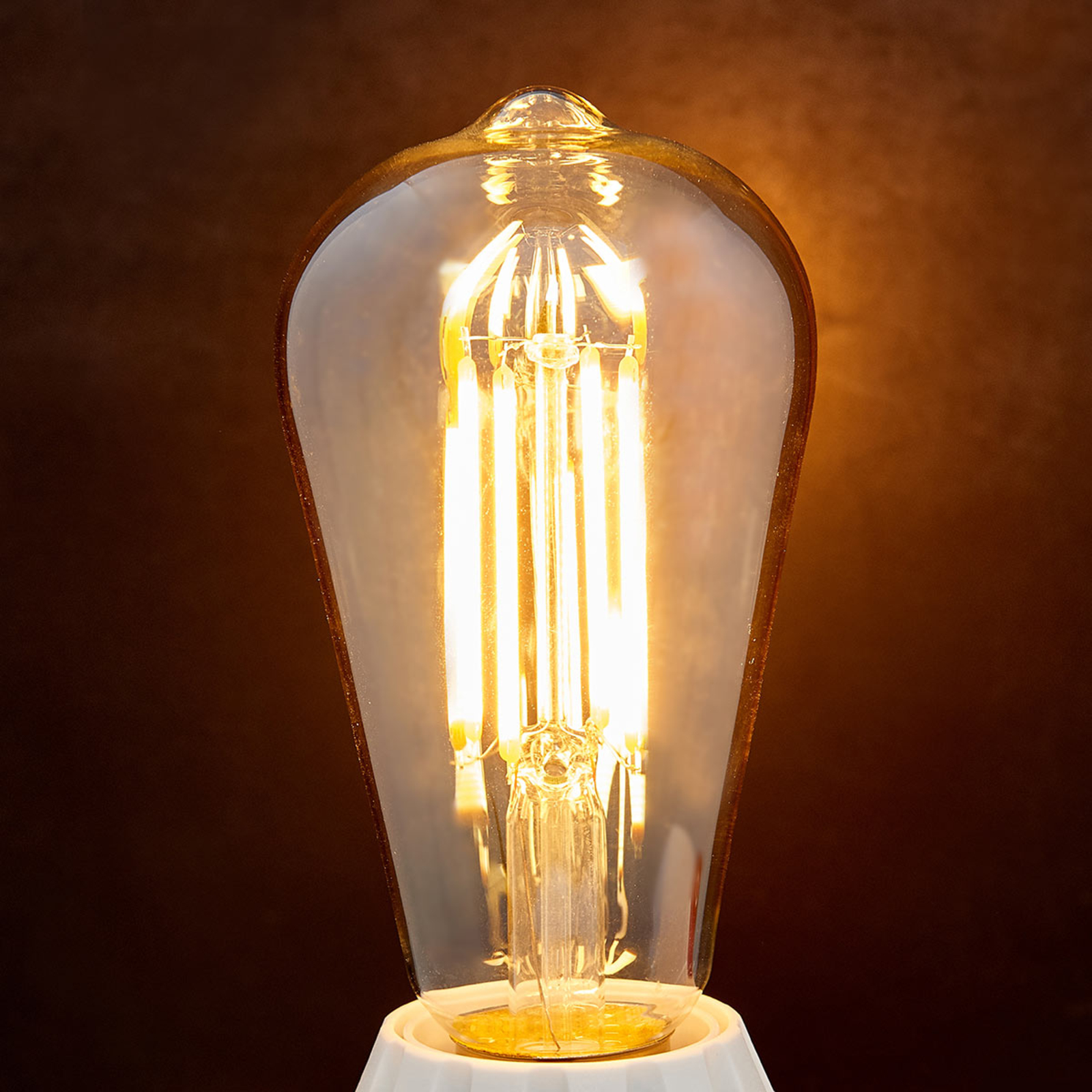 E27-LED-rustiikkilamppu 6 W 500 lm ambra 2 200 K