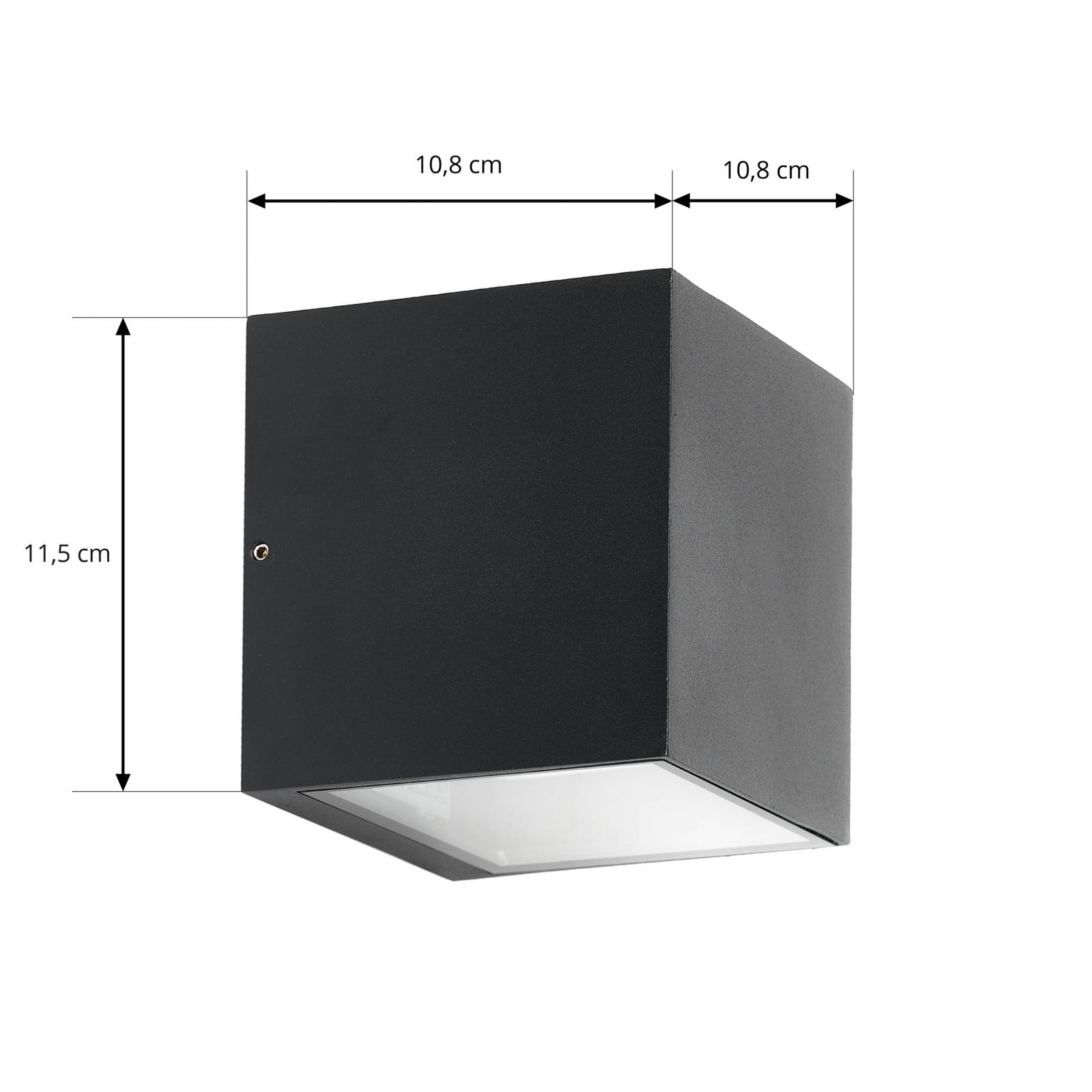 Prios Tetje kültéri fali lámpa fekete szögl 11,5cm