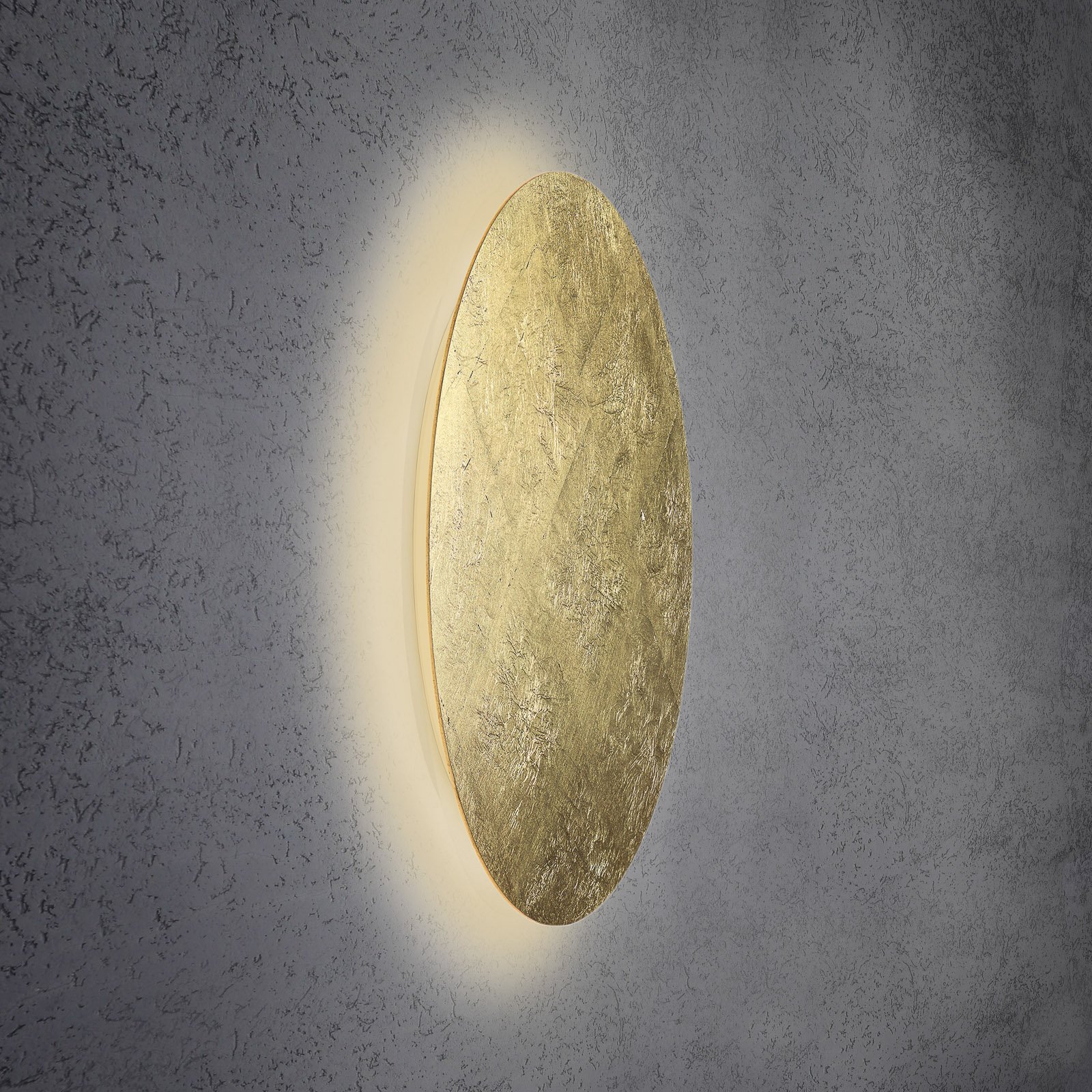 Escale Blade LED wall light, gold leaf, Ø 79 cm