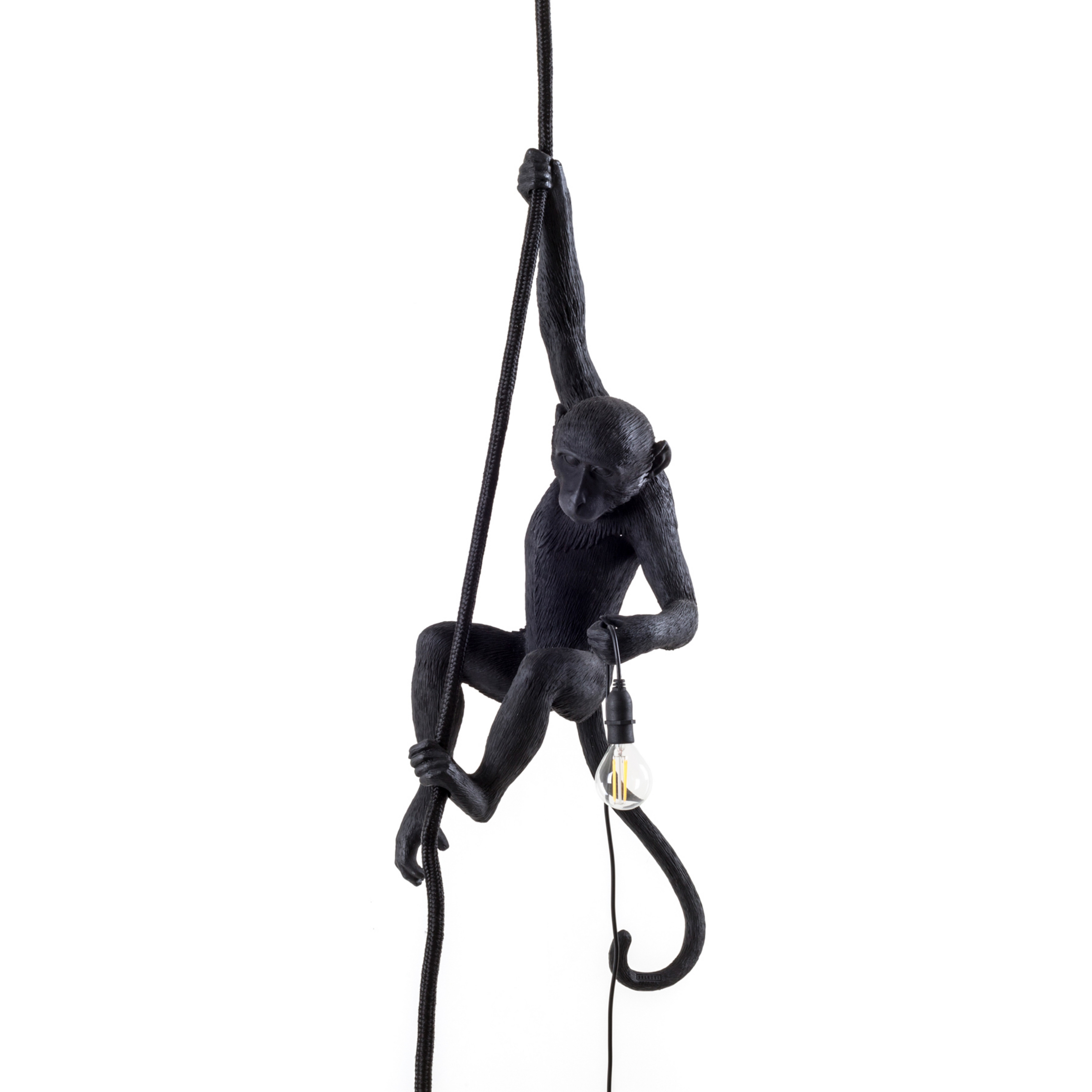 Monkey With Rope Lampada da Esterno a Sospensione Nero - Seletti