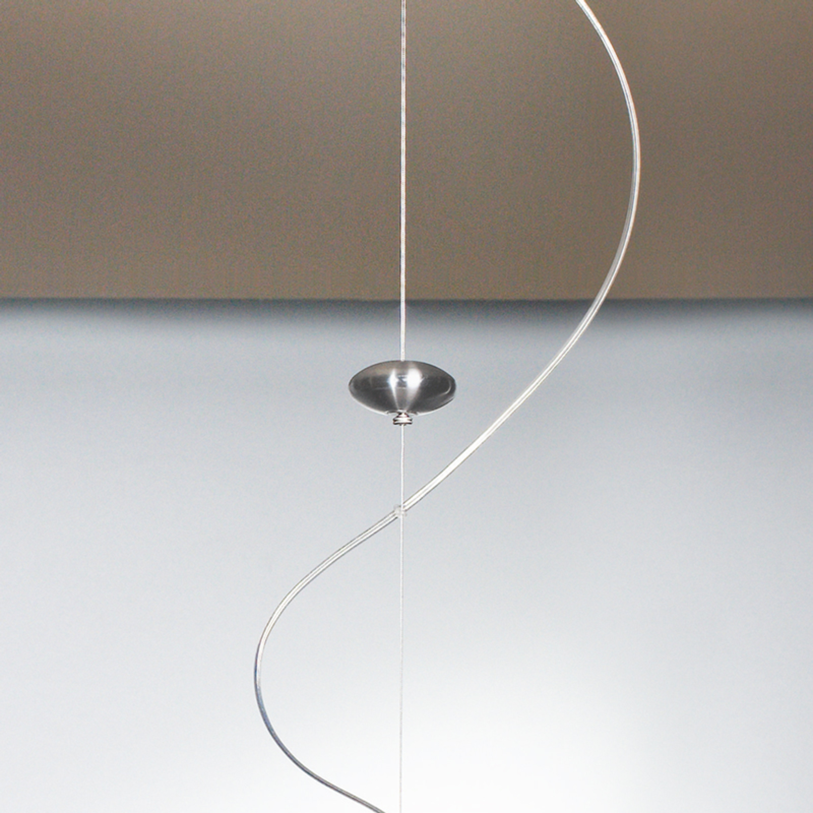 Glass pendant light AIH 38 cm white matte