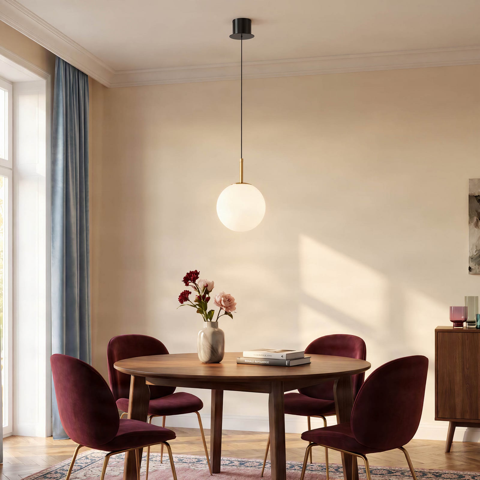 Lucande LED-hengelampe Joran, 1 lyskilde, hvit, glass Lucande LED-hengelampe Joran, 1 lyskilde, hvit, glass
