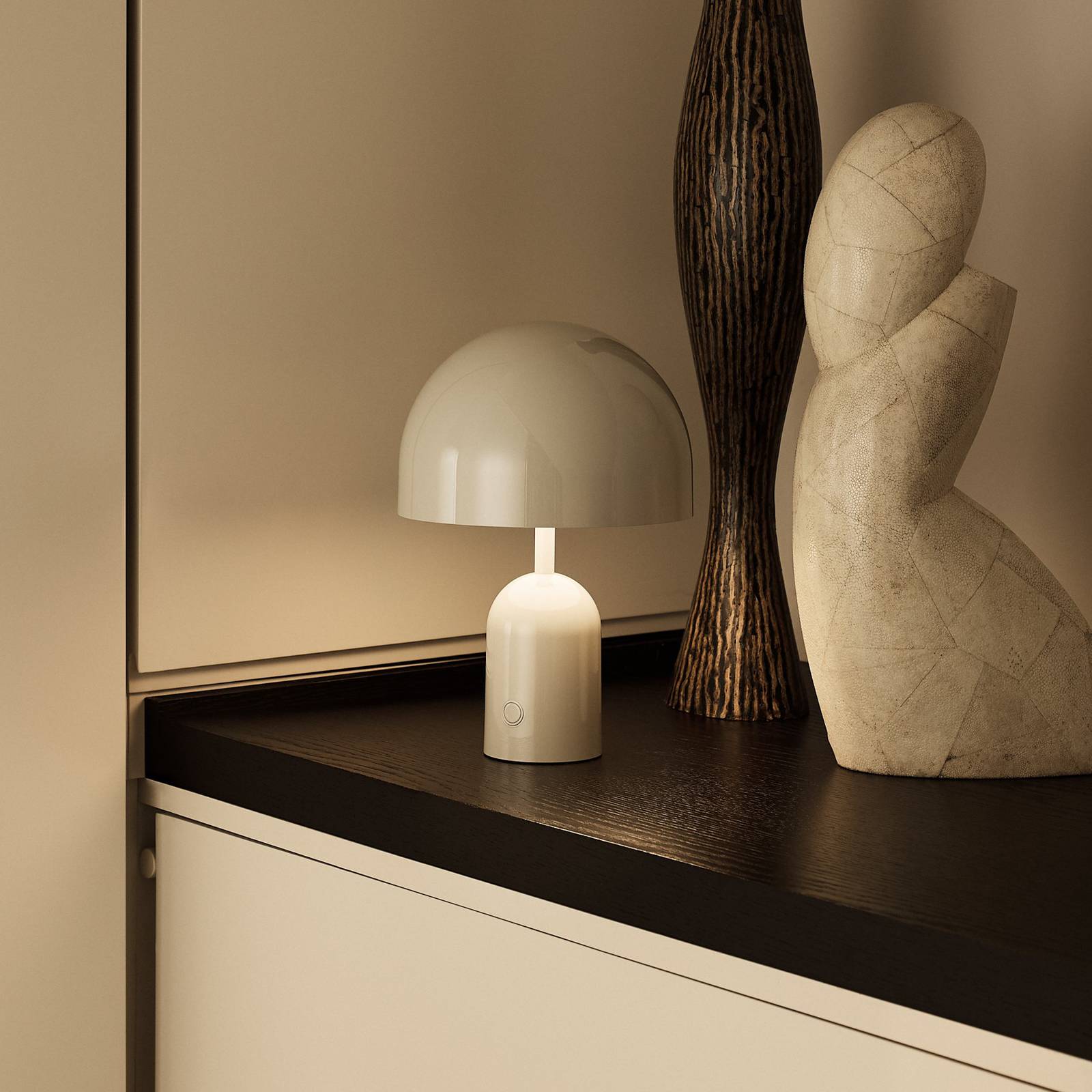 Przenośna lampa stołowa LED Tom Dixon Bell, jasnoszara, 28 cm