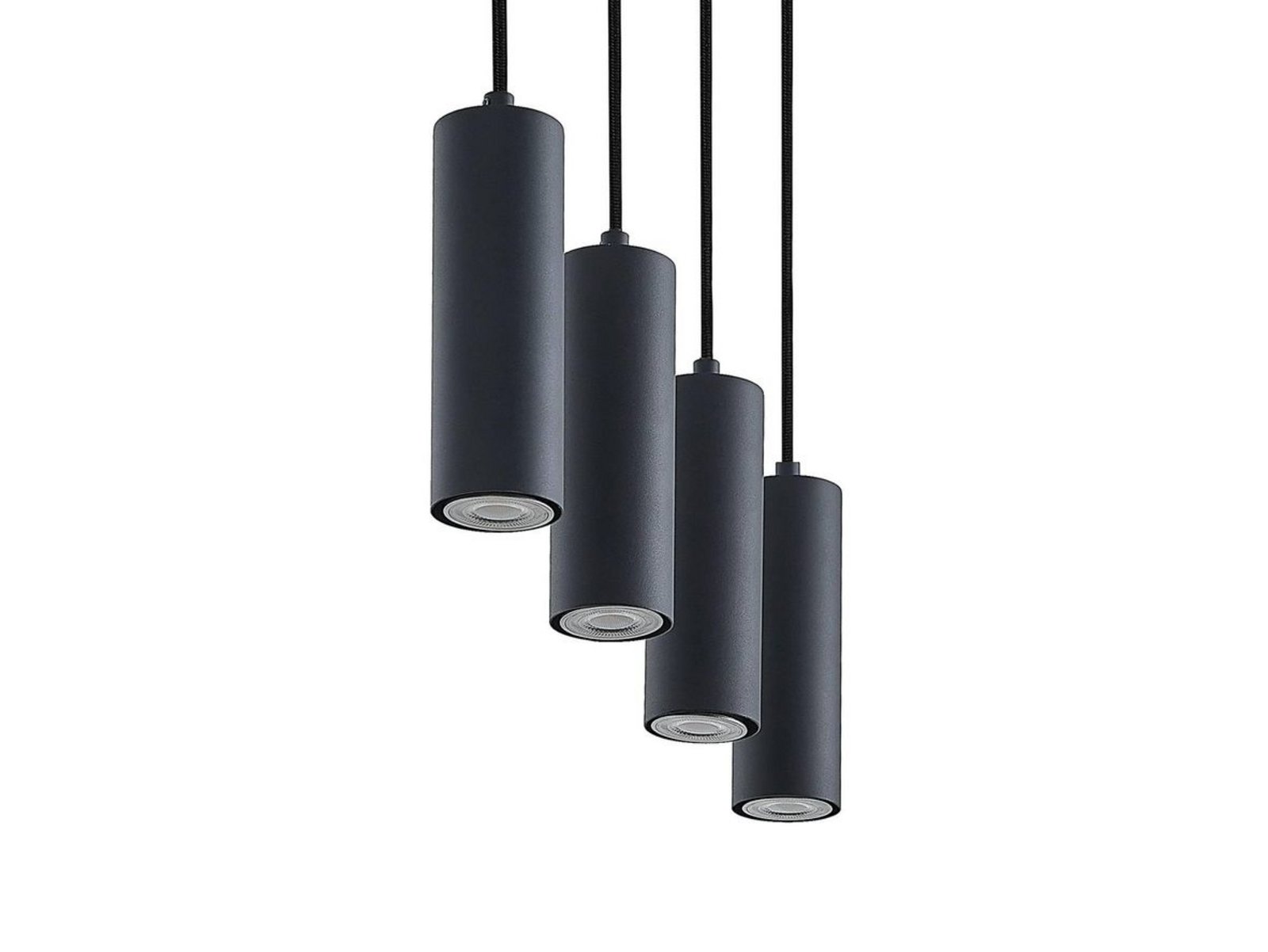 Maniva 4 Závěsná Lampa Black/Wood - Lindby