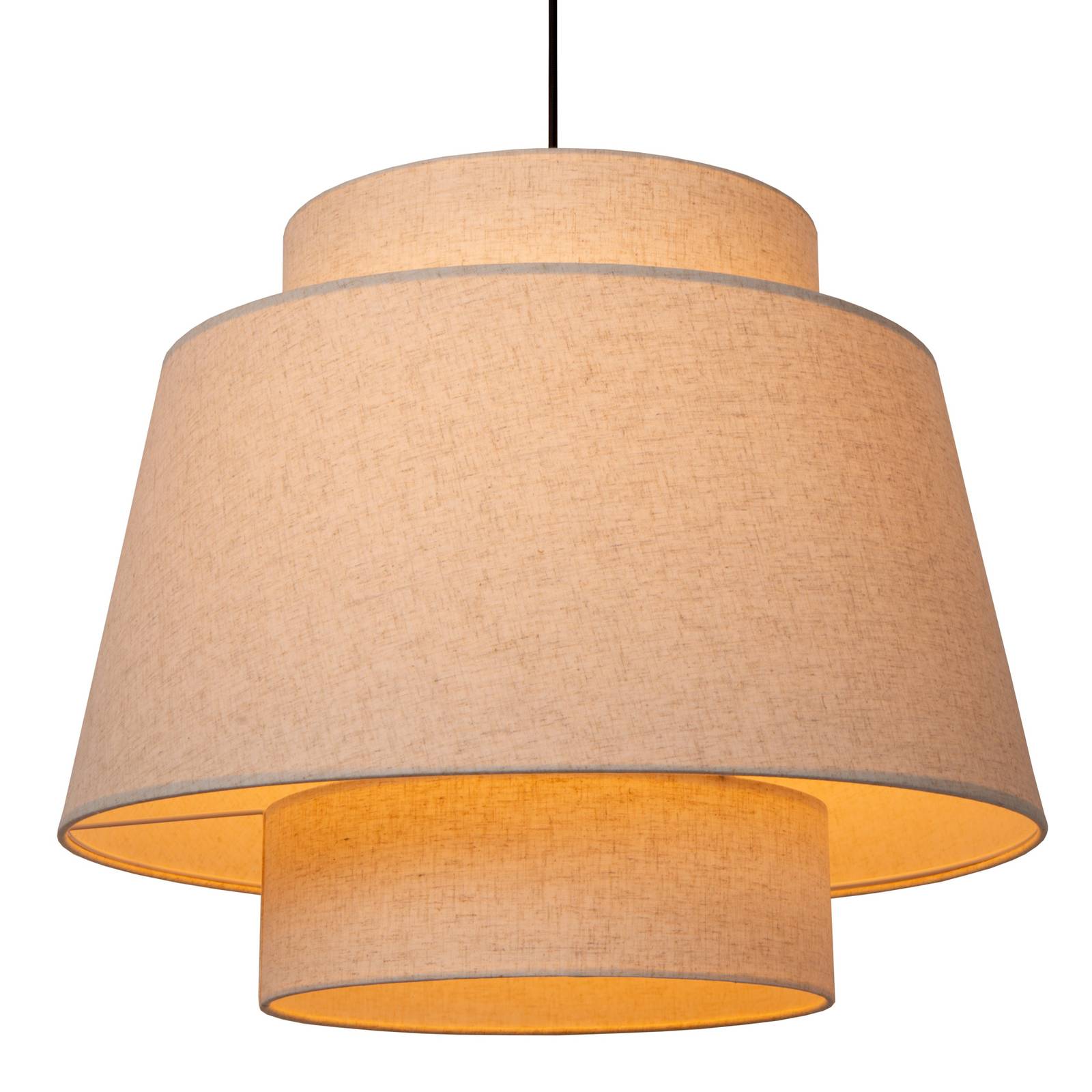 Lampa wisząca Tribute, 1-punktowa, Ø 60 cm, tekstylna, beżowa