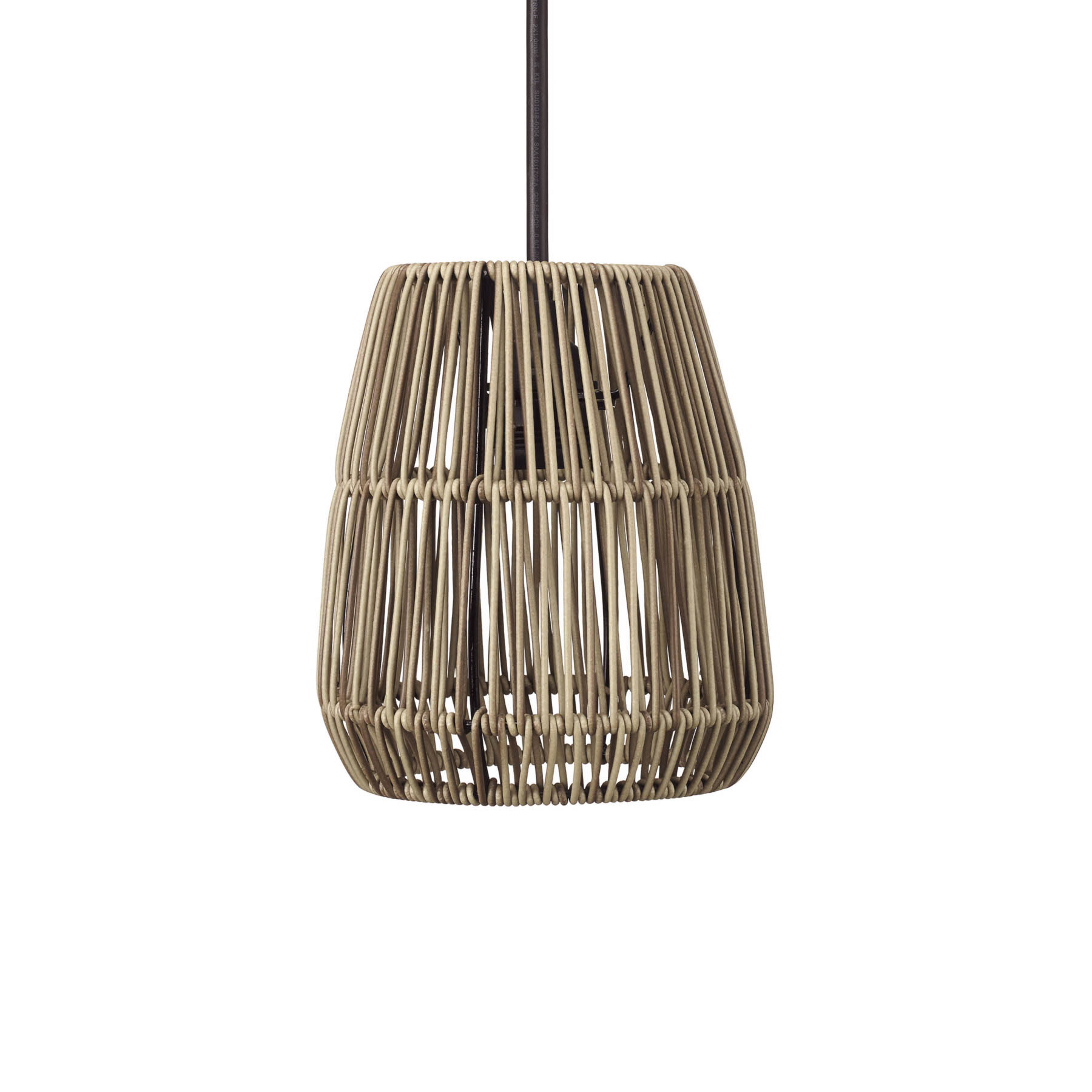 PR Home Hængelampe Saigon, rattanlook, grå, Ø 18 cm