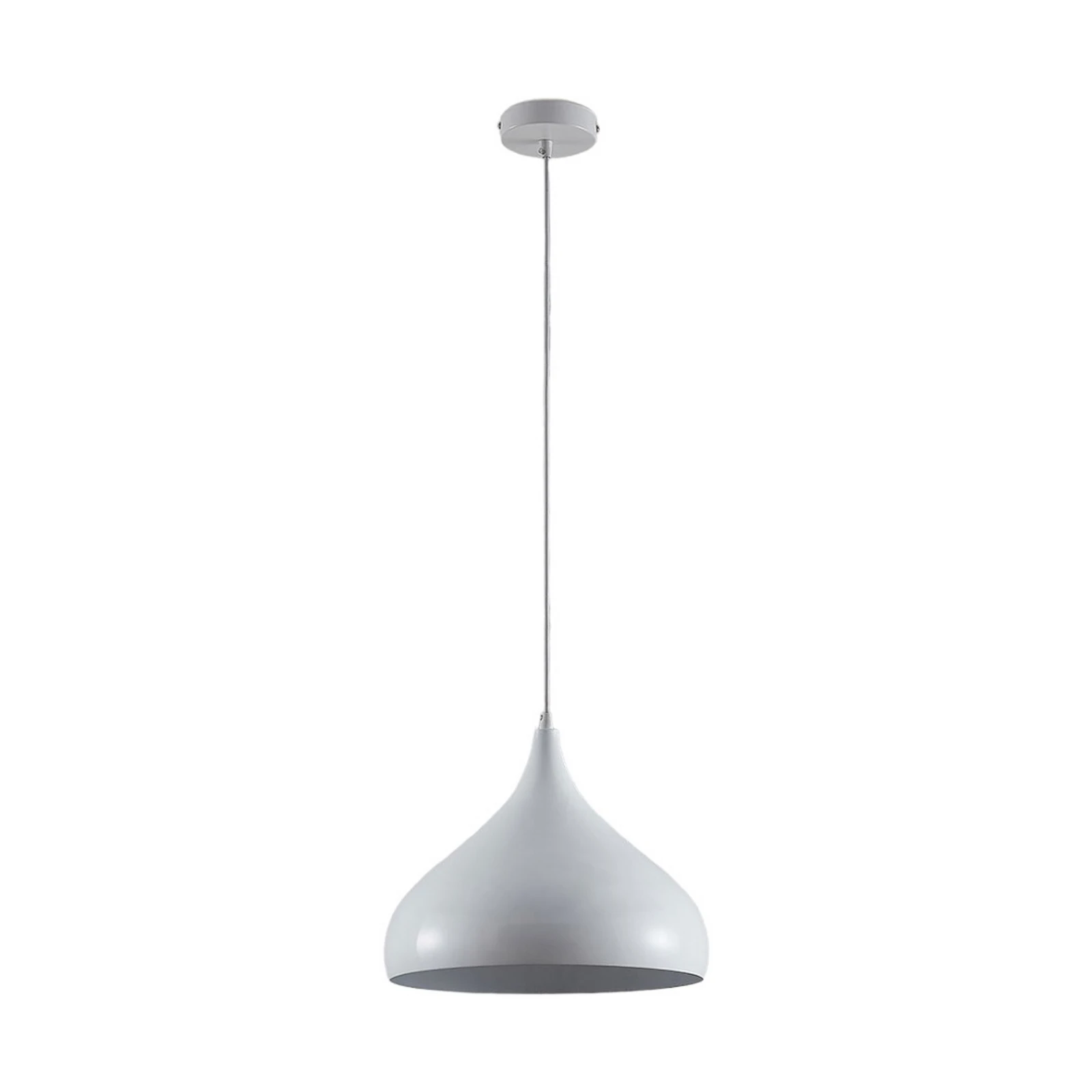 Lindby candeeiro suspenso Ritana, branco, metal, Ø 31 cm, E27