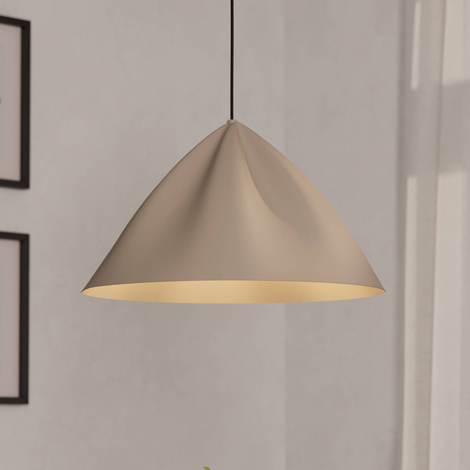 Hängeleuchte Podere, sandfarben, Ø 42,5 cm, Stahl günstig online kaufen