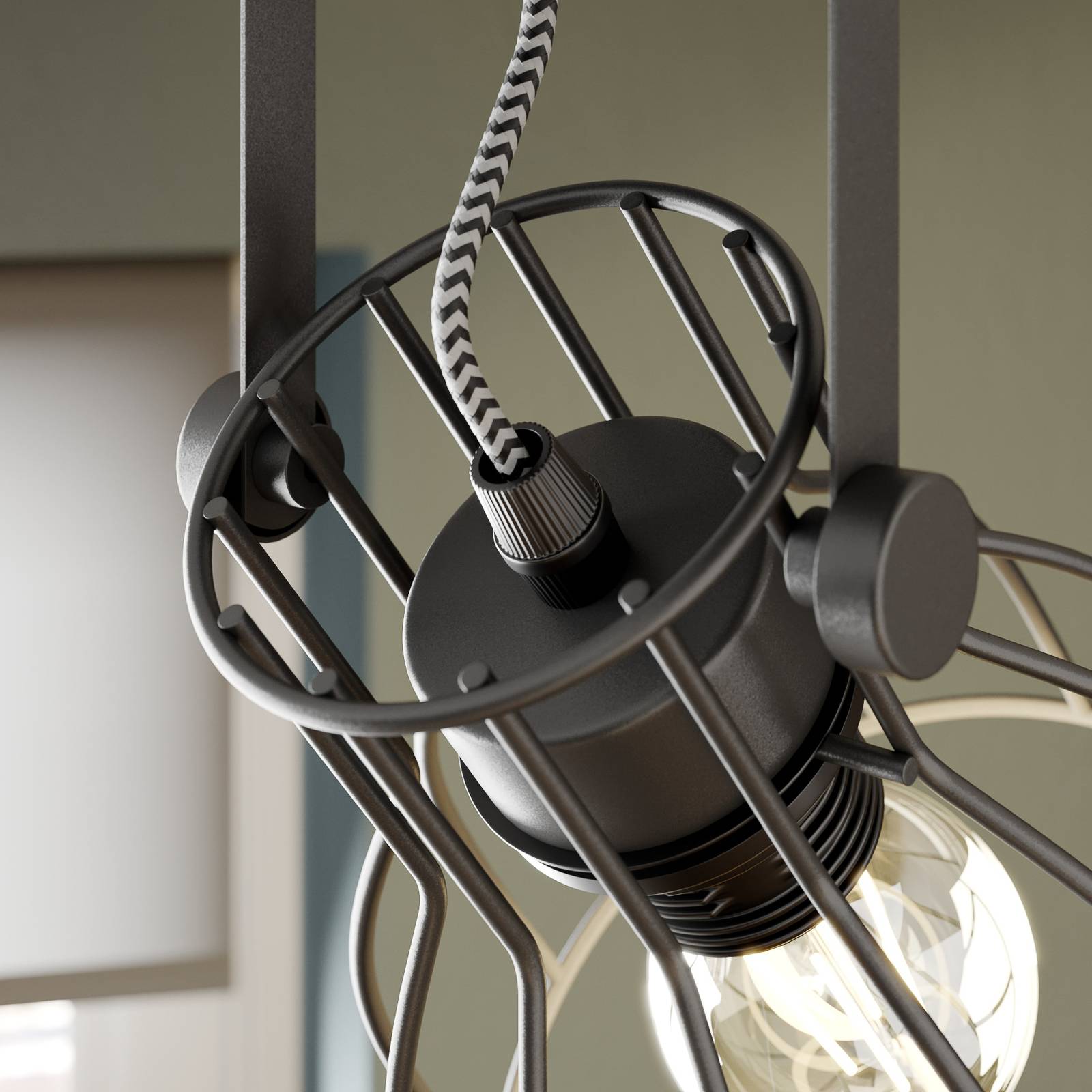 Lampa sufitowa Alano, czarna, 2-punktowa