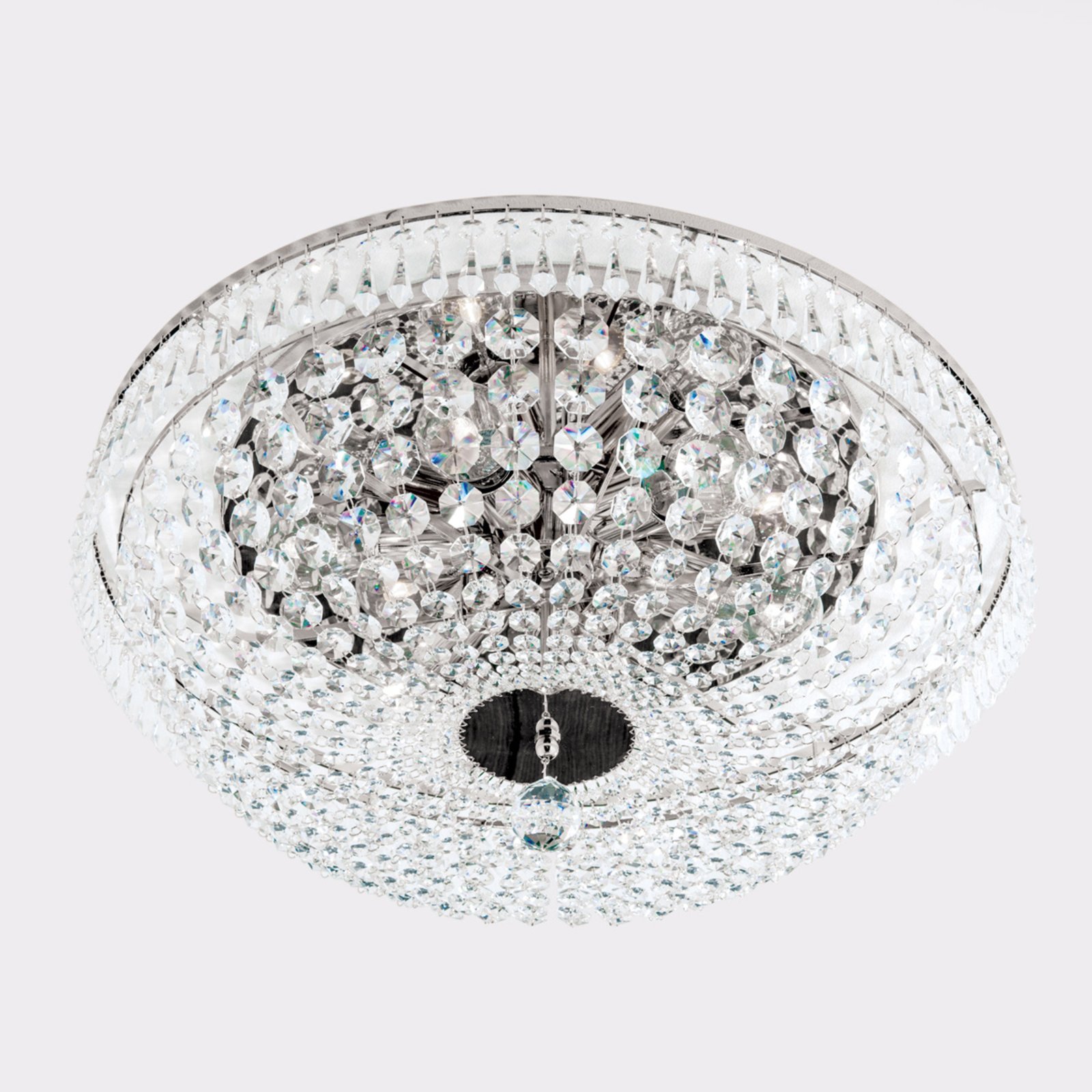 Plafondlamp SHERATA met chroomrand, 55 cm