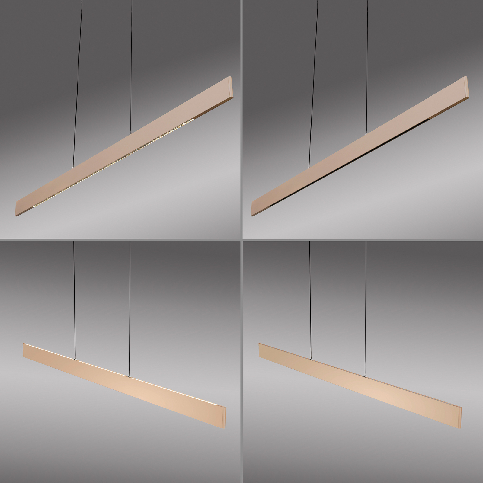 Adina LED pendant light, sand beige, metal, 3,000 K, up/down