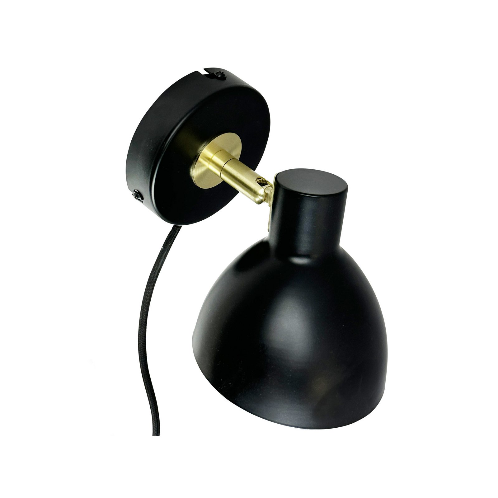 Dyberg Larsen Wandlampe Lilje, schwarz, Ø 16 cm, Metall