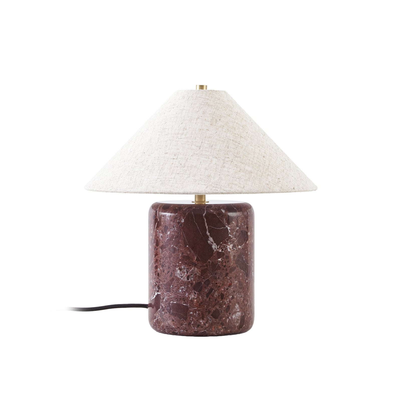 NOLA Elodie asztali világítás, magasság 32 cm, piros/krém, márvány