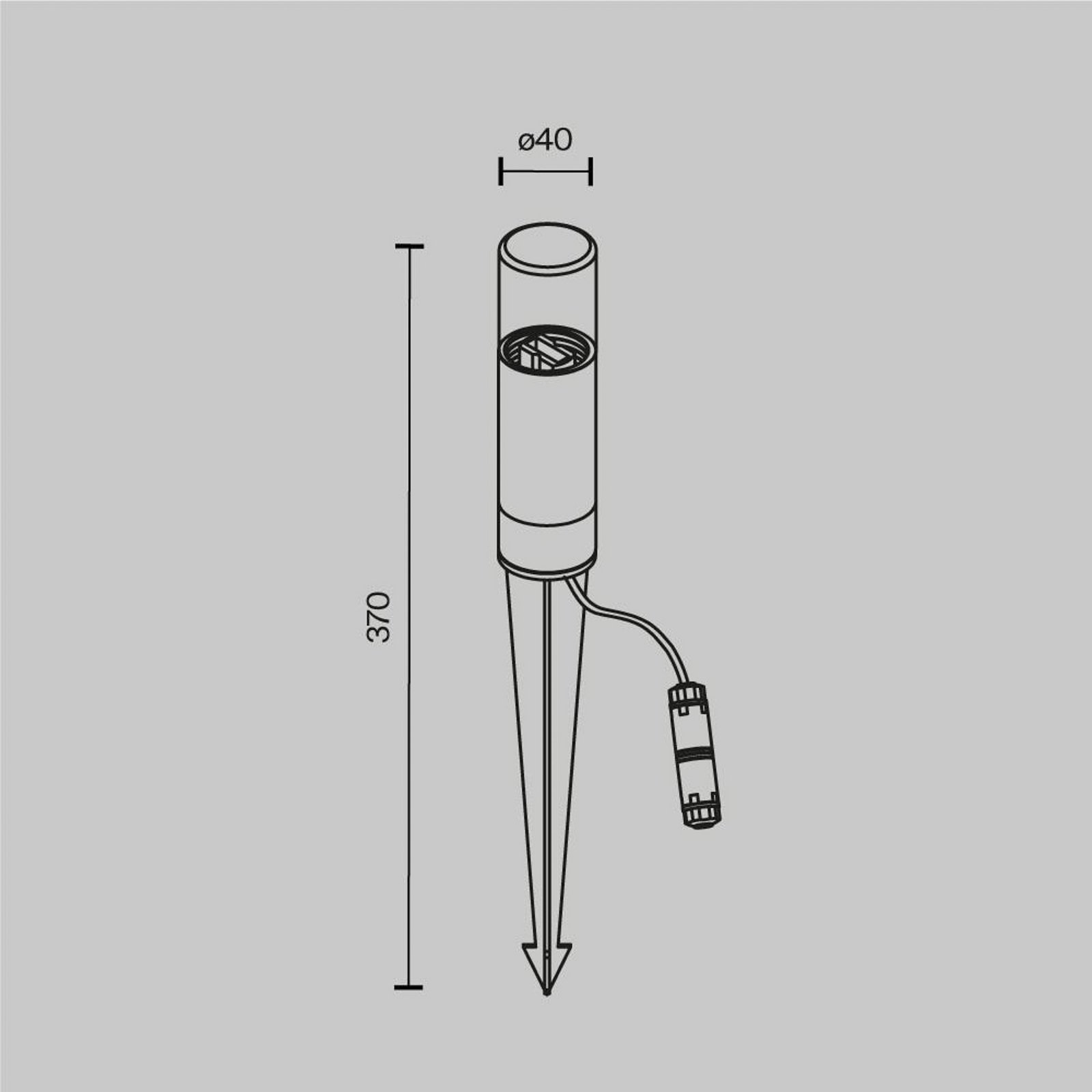 Šiljasta svjetiljka za tlo GLIDE, grafit, visina 37 cm, IP54, G9