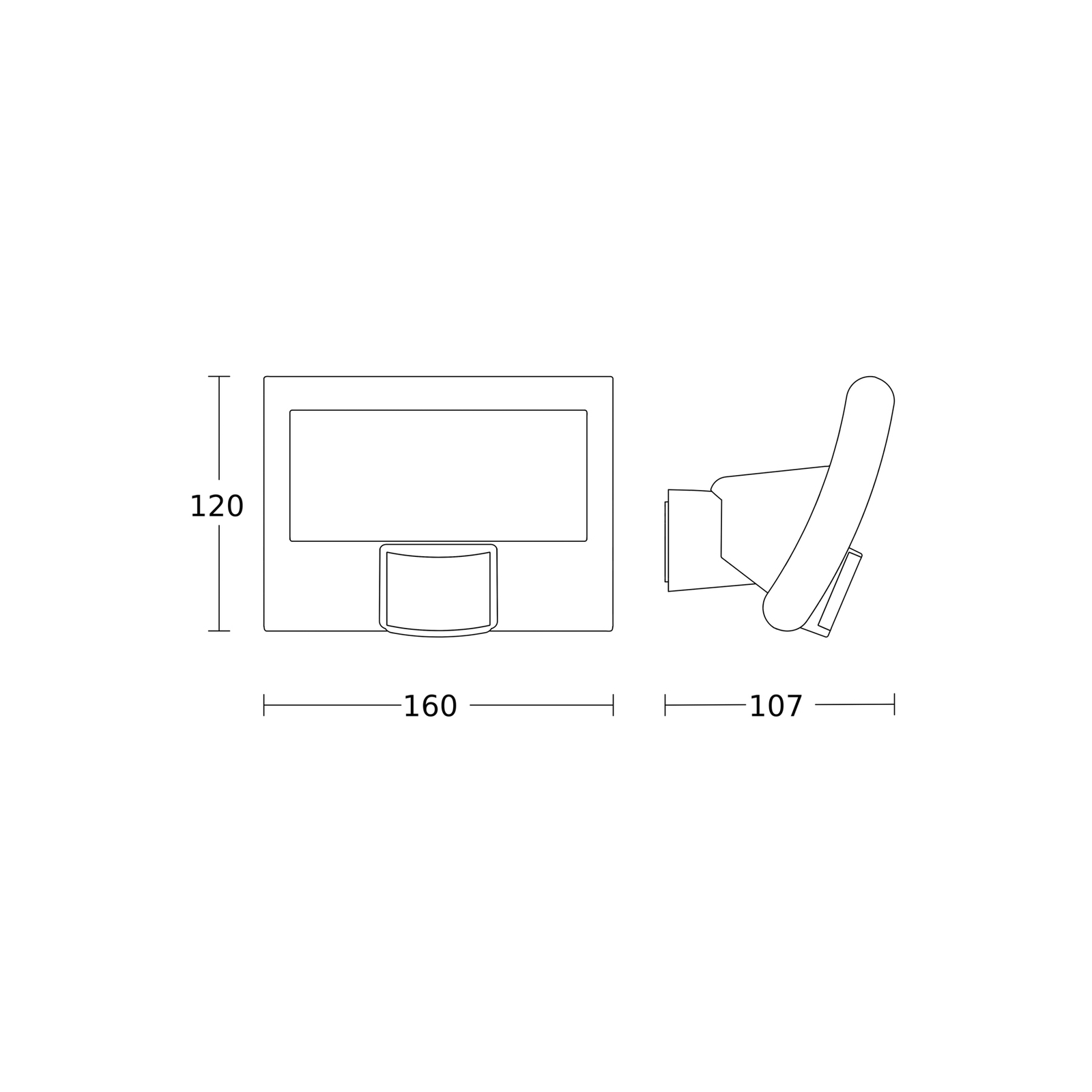 STEINEL XLED curved S spot d’extérieur anthracite