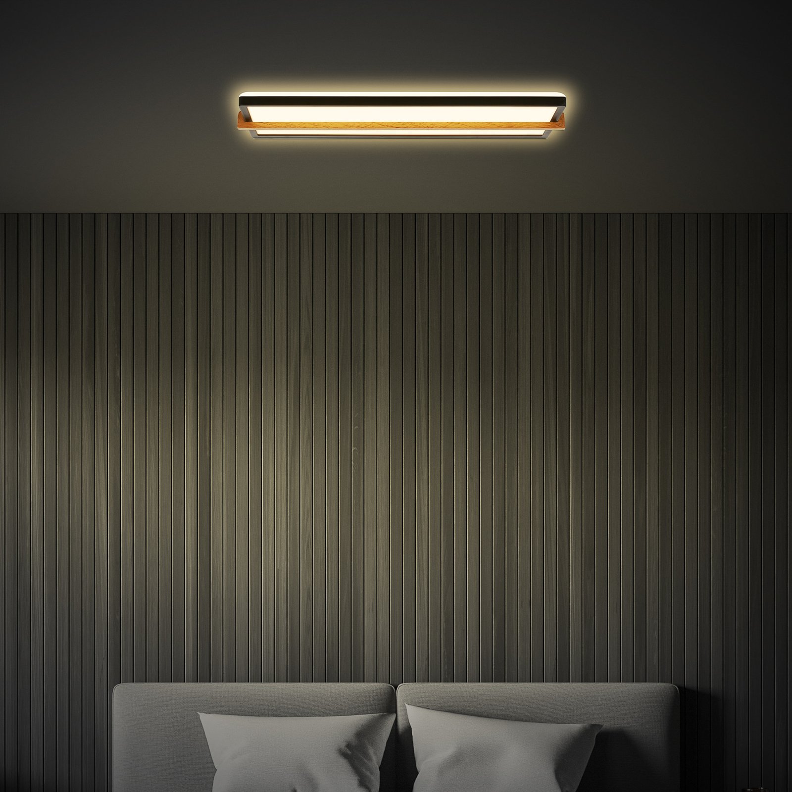 Plafoniera Remsa LED, 20x60,5 cm, plastica, nero