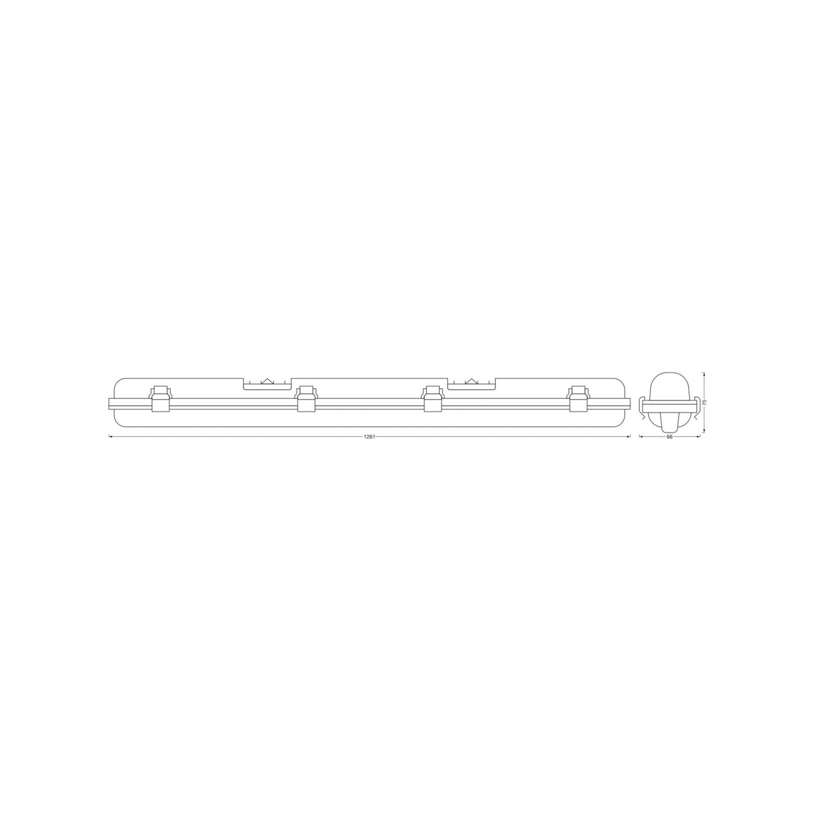 Oprawa LED OSRAM odporna na wilgoć SUBMARINE, 126 cm, 15 W, szara, IP65