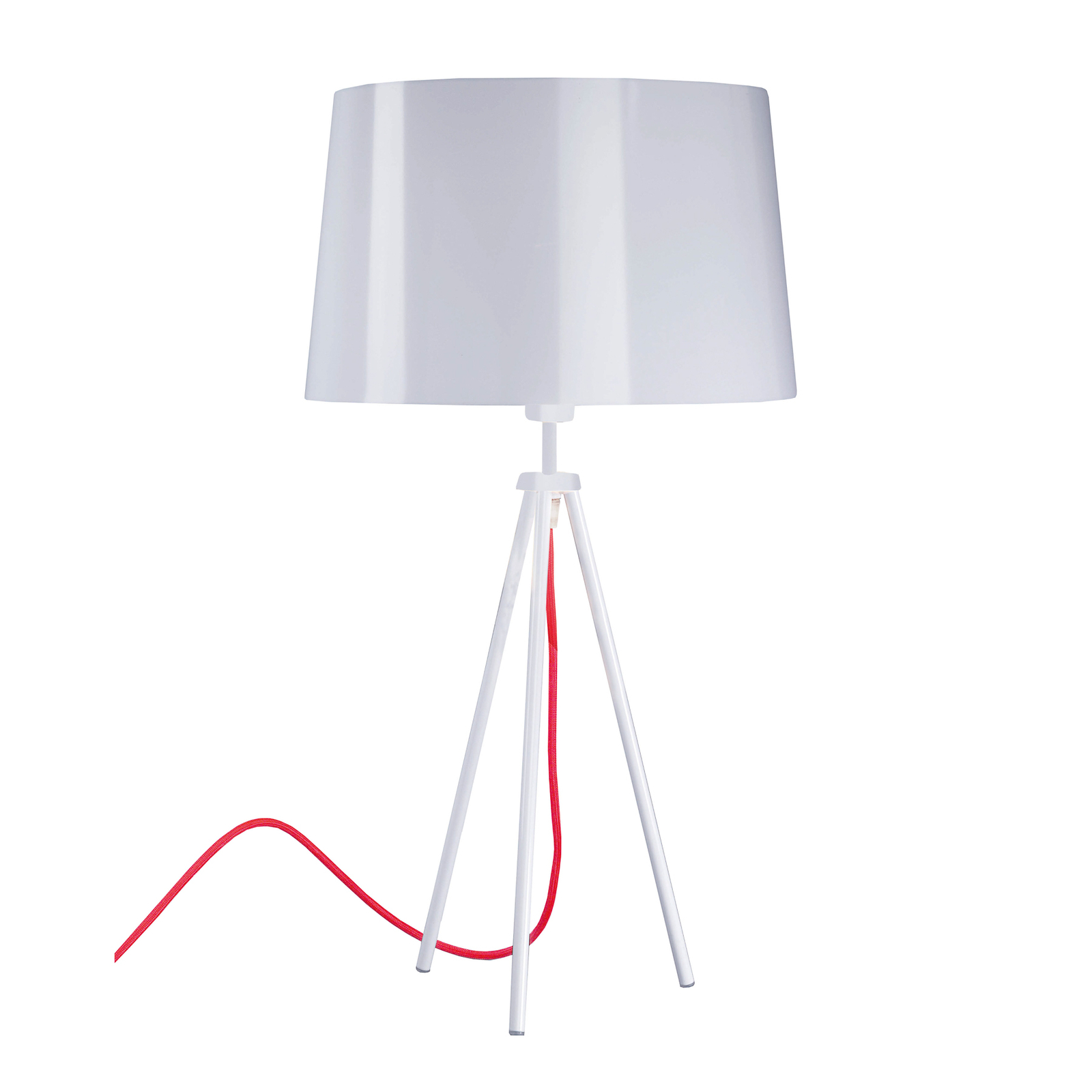 Aluminor Tropic tafellamp wit, kabel rood