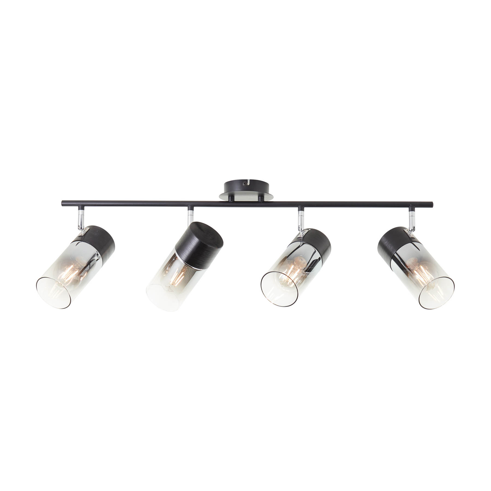 Foco de techo Alia, 4 luces, negro/humo