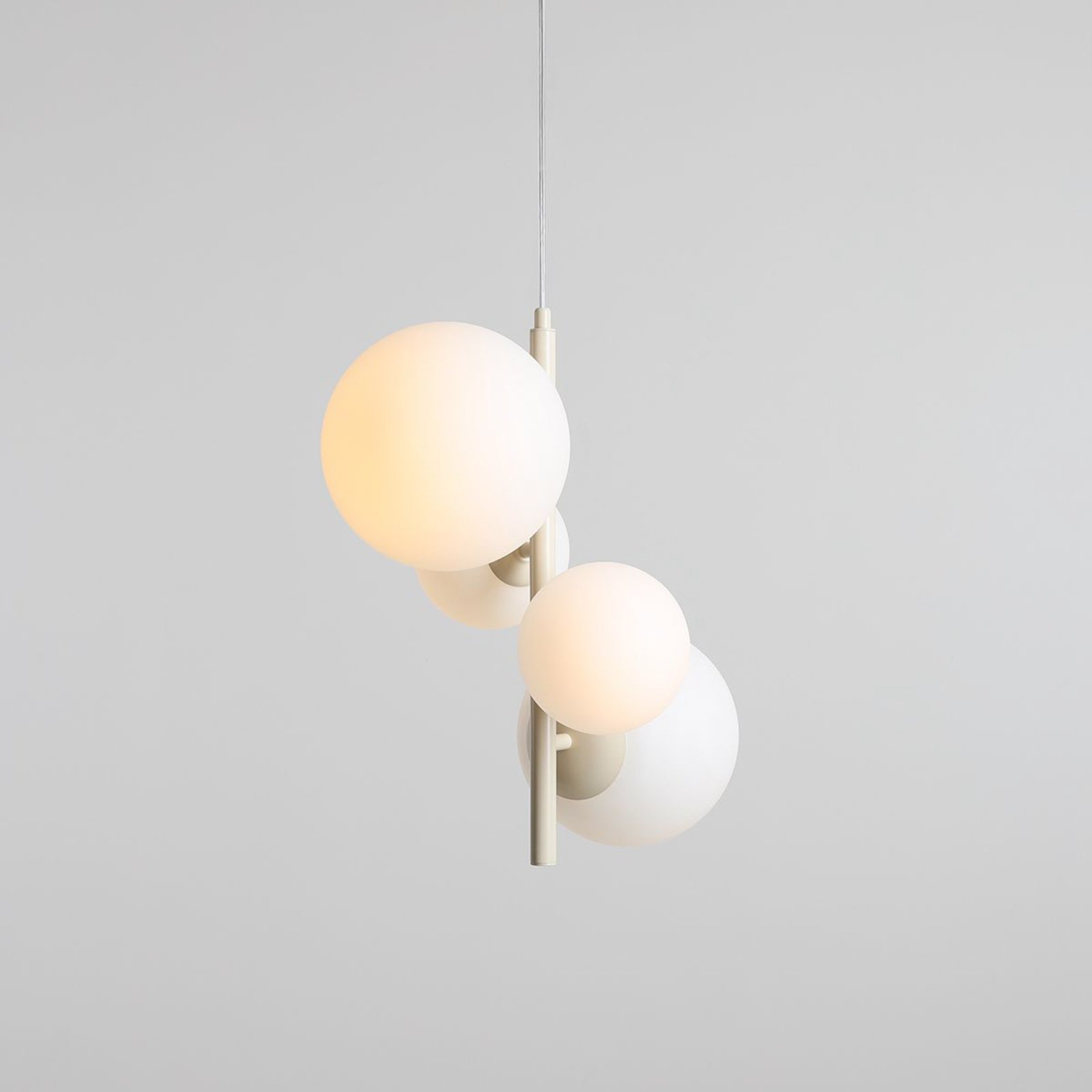 Hanglamp Dione, opaal/crème, 4-lamps