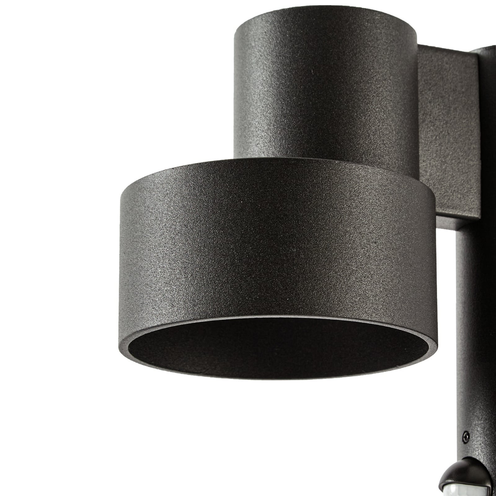 Elune LED-väglampa, svart, sensor, IP44, 77 cm – Lucande