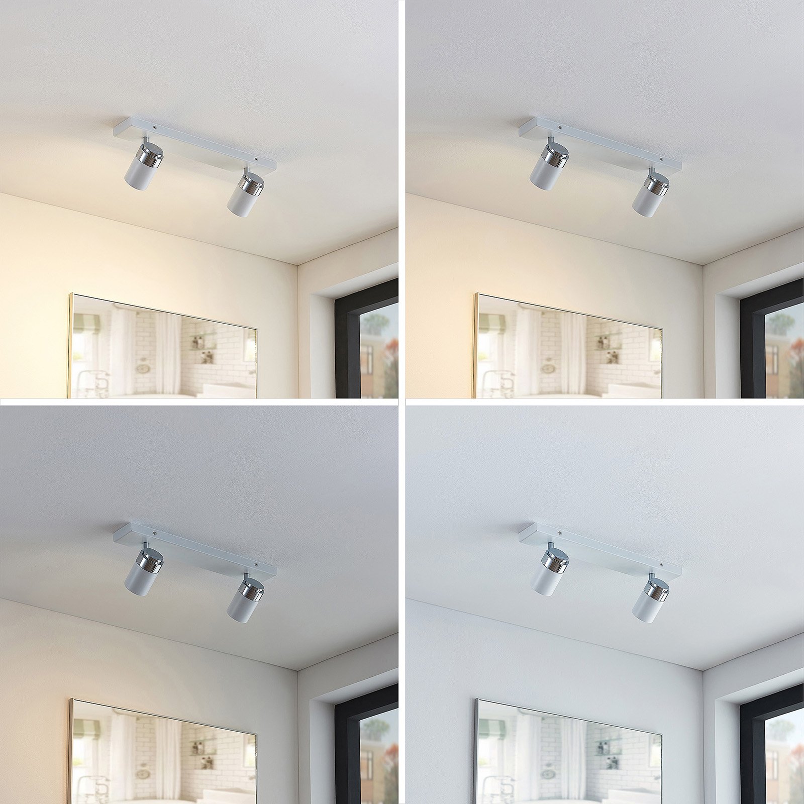Kardo 2 Wandleuchte IP44 White/Chrome - Lindby