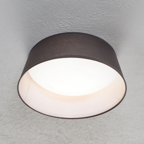 LED-taklampe Ponts med grå tekstilskjerm