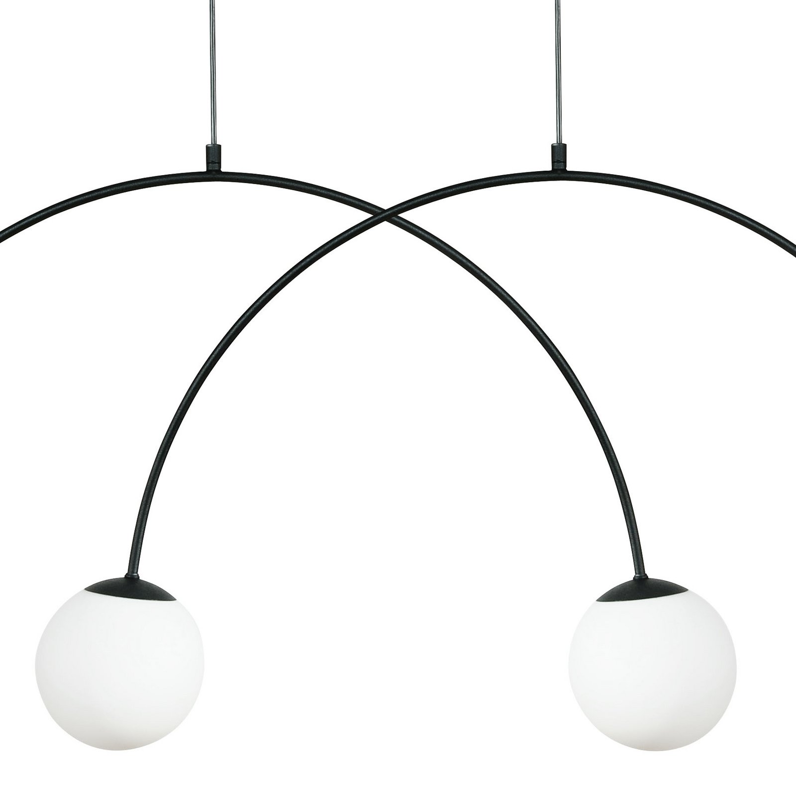 Hanglamp Nova, glas/metaal, zwart/wit, 4-lamps Hanglamp Nova, glas/metaal, zwart/wit, 4-lamps