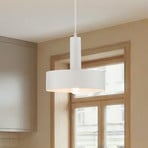 Vitrum round pendant light, white, cylindrical, Ø 27 cm