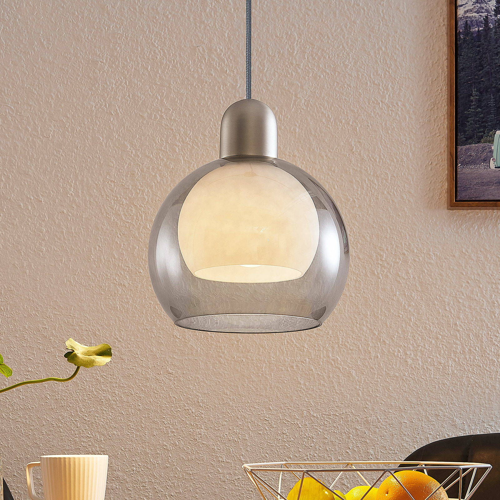 Lucande Kaiya Hängeleuchte, Glas, einflammig