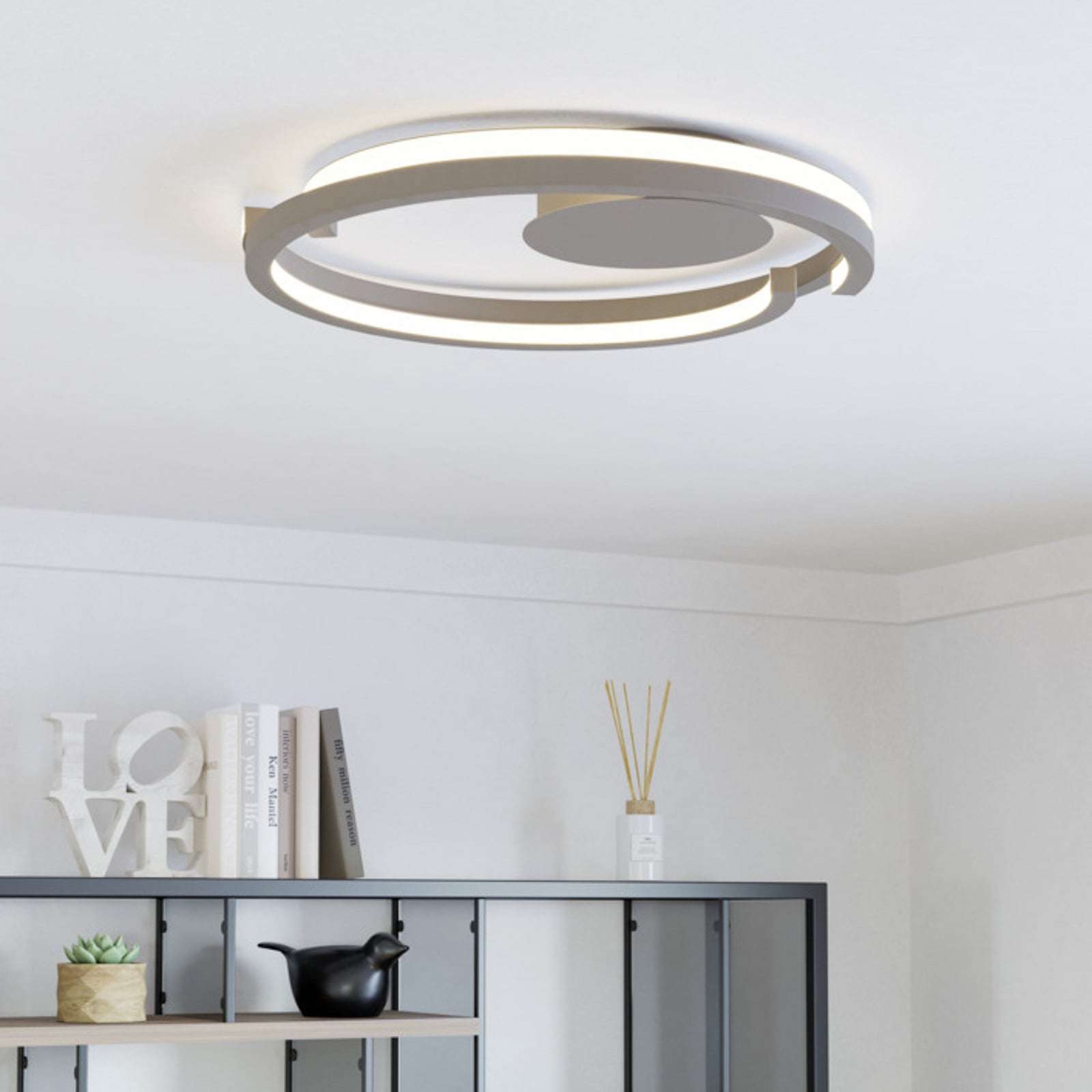 Plafonnier LED EGLO MEZZOMONTE, beige, Ø 48 cm, CCT Plafonnier LED EGLO MEZZOMONTE, beige, Ø 48 cm, CCT