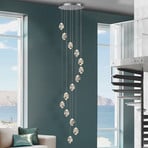 LED hanglamp Rocio, 14-lichts chroom afhanghoogte 500 cm dimbaar